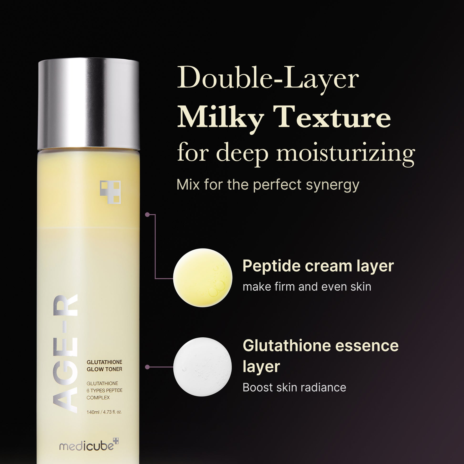 Medicube Age-R Glutathione Glow Toner 140ml | Brightening Milky Toner