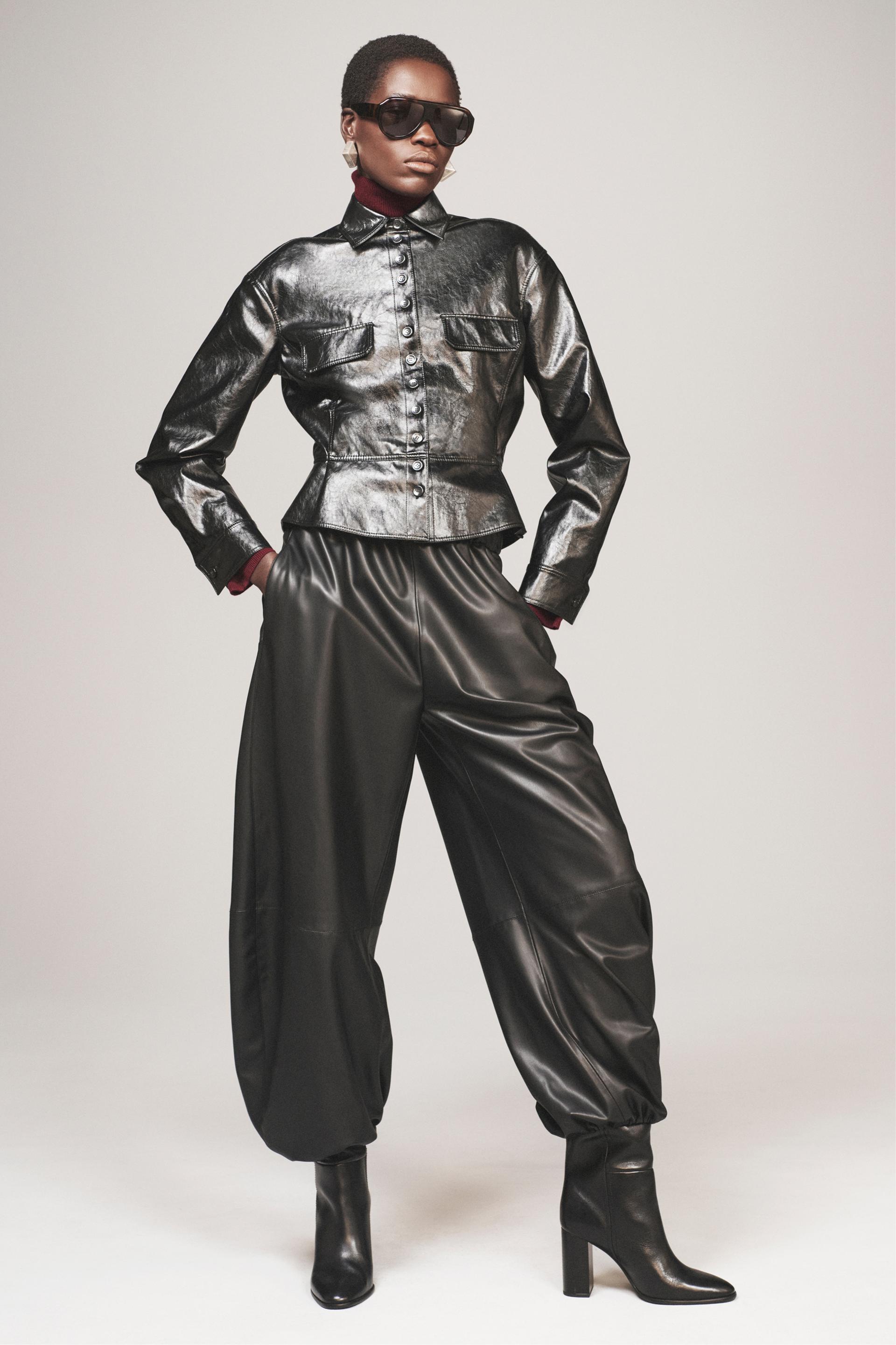 Zara FAUX LEATHER PEPLUM JACKET-THE ITEM ZARA WOMAN