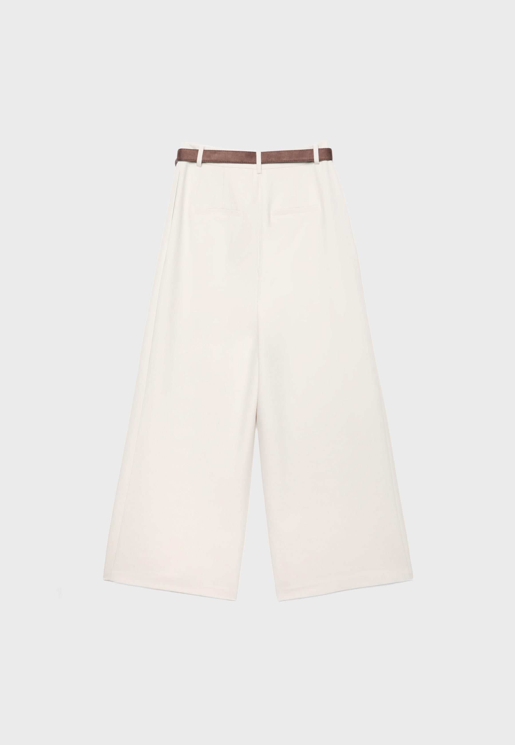 Stradivarius MAXI TROUSERS WITH PLEATS AND BELT