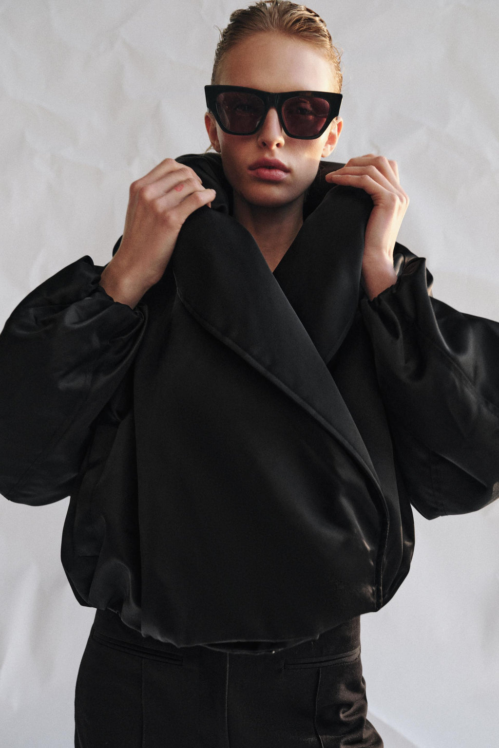 Zara ZW COLLECTION QUILTED BOMBER JACKET