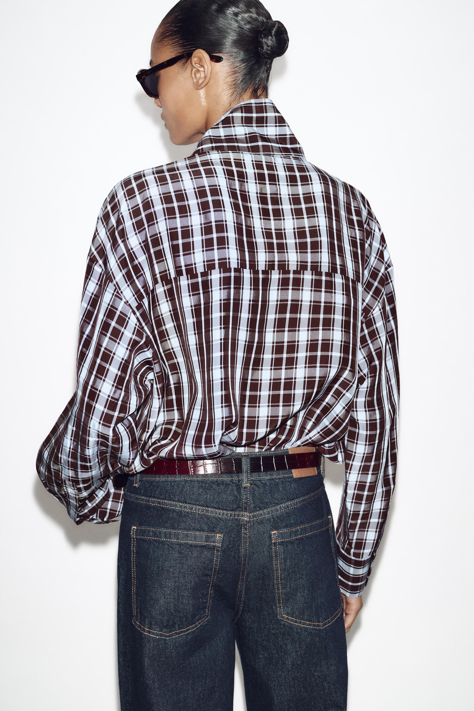 Zara WRAPPED CHECKS SHIRT