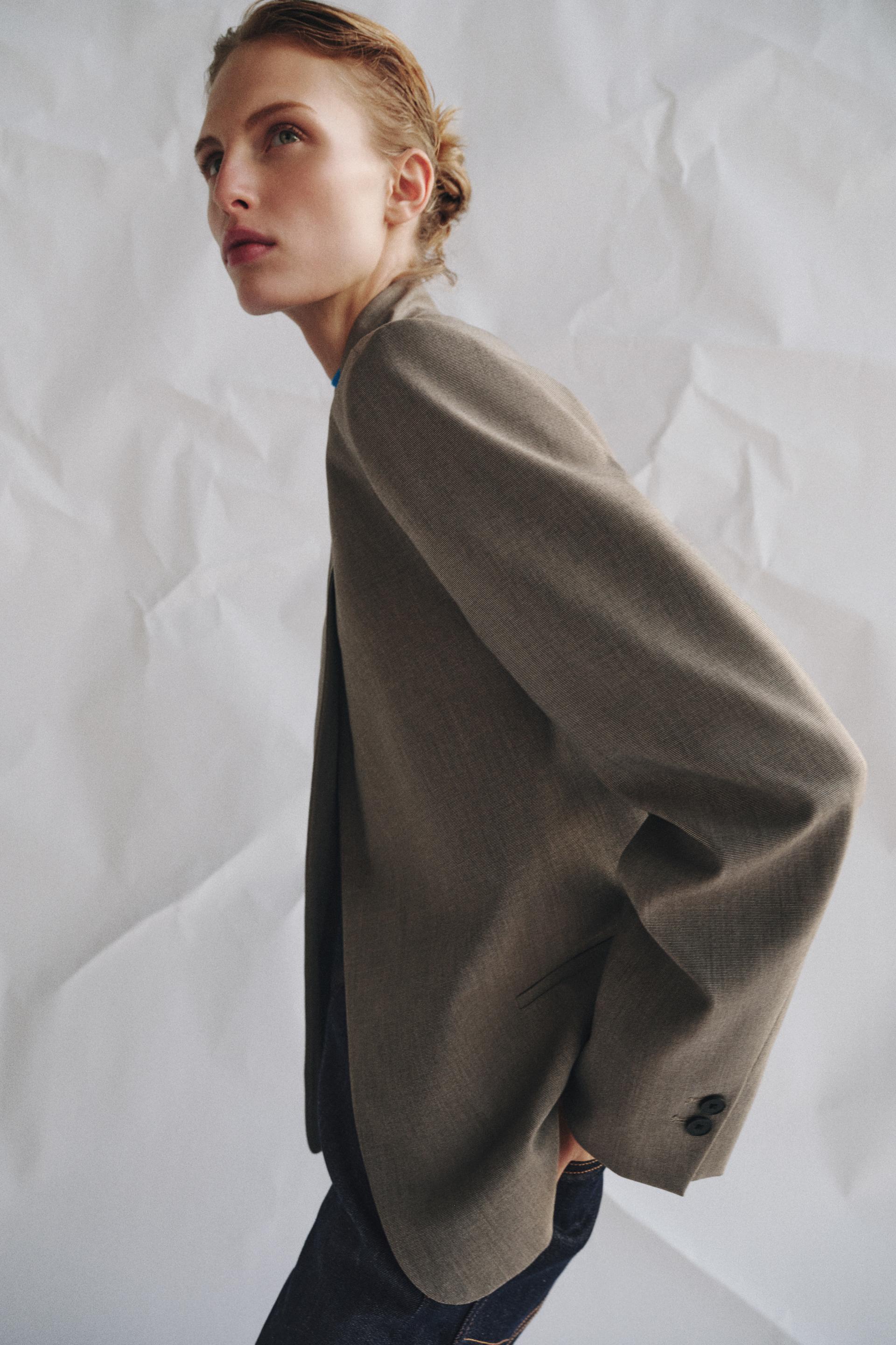 Zara HIGH NECK BLAZER ZW COLLECTION
