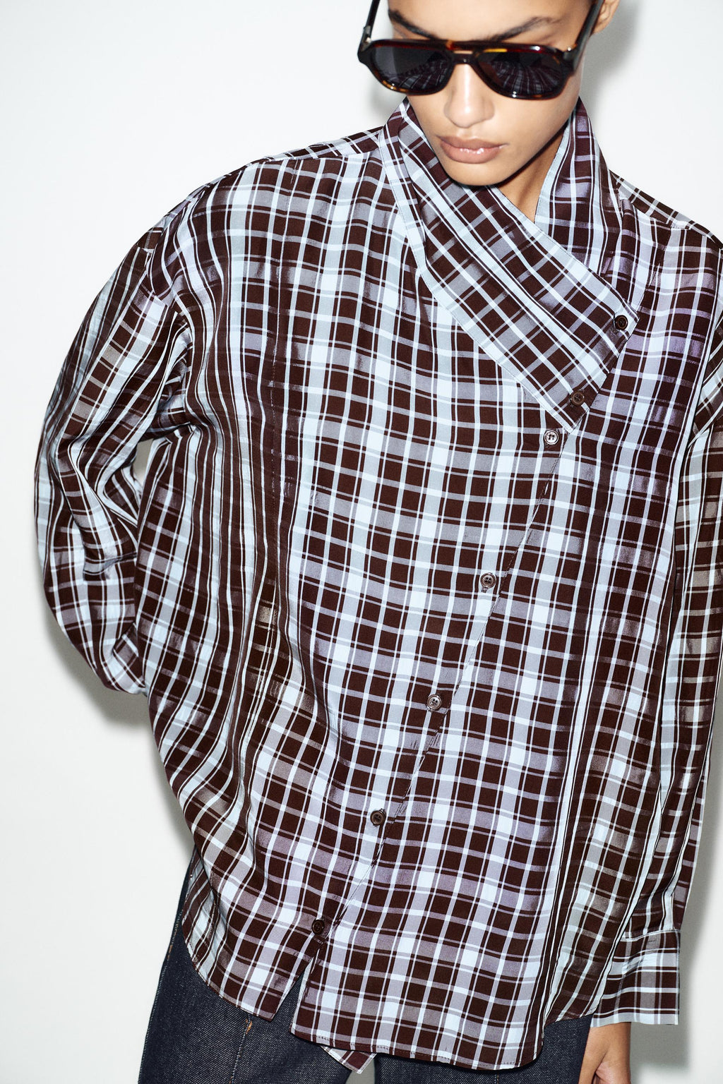 Zara WRAPPED CHECKS SHIRT