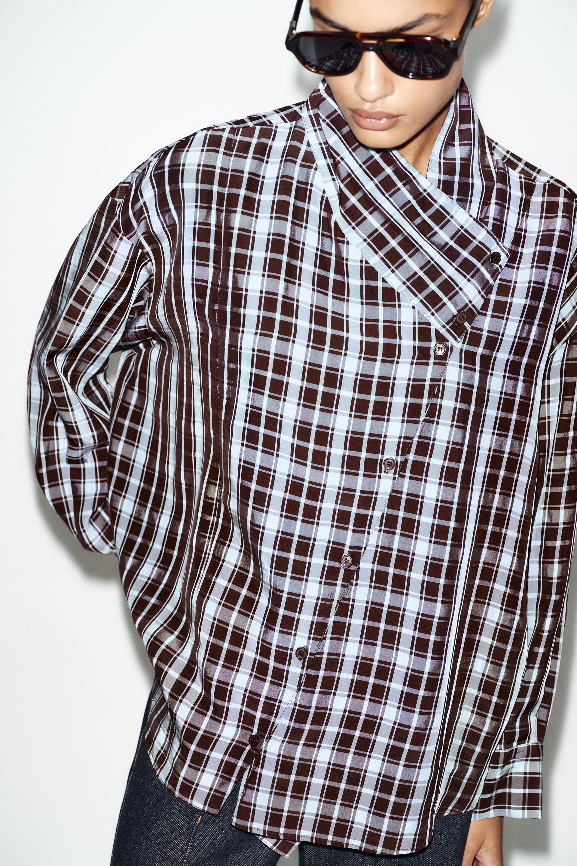 Zara WRAPPED CHECKS SHIRT