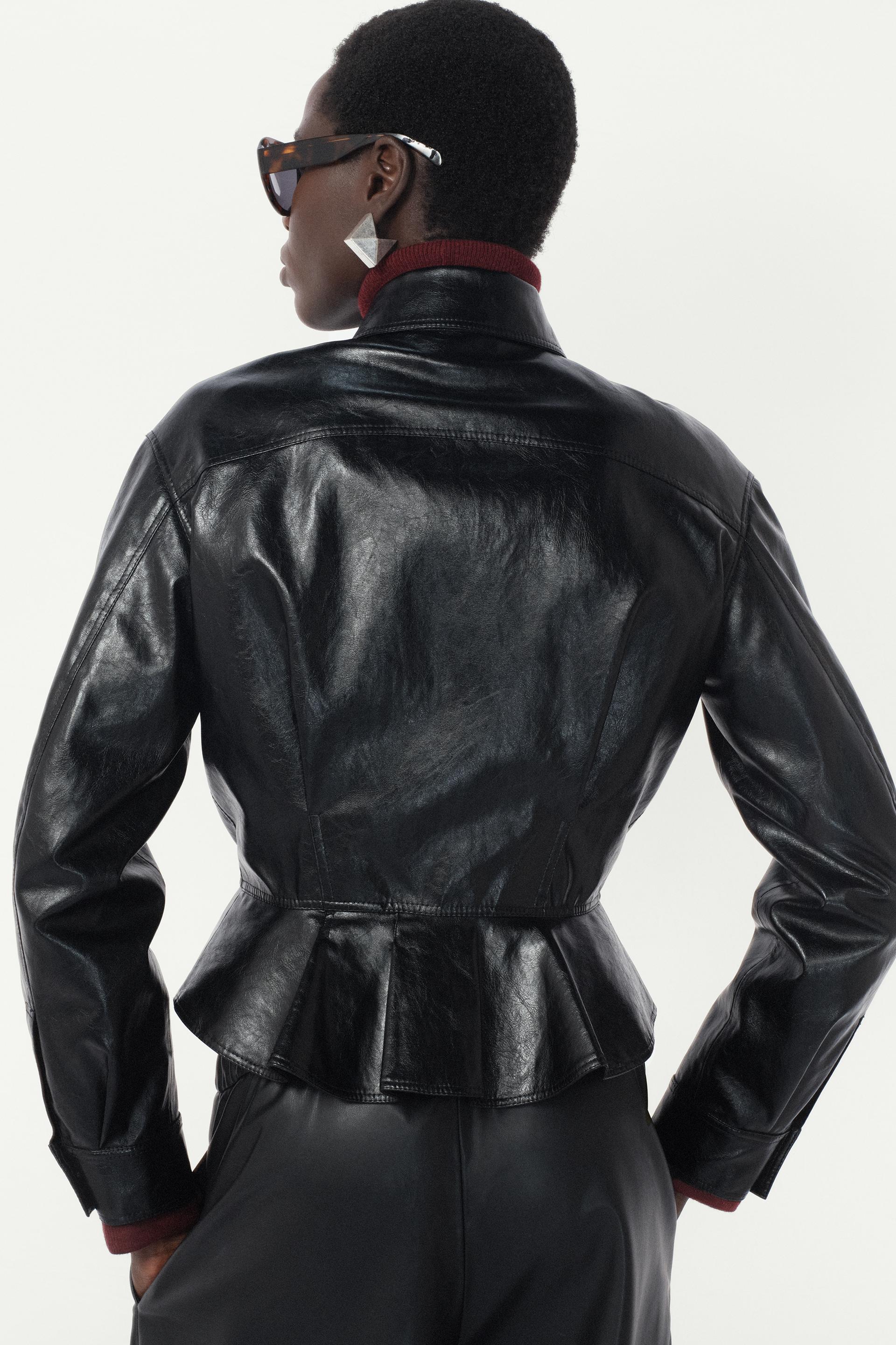 Zara FAUX LEATHER PEPLUM JACKET-THE ITEM ZARA WOMAN