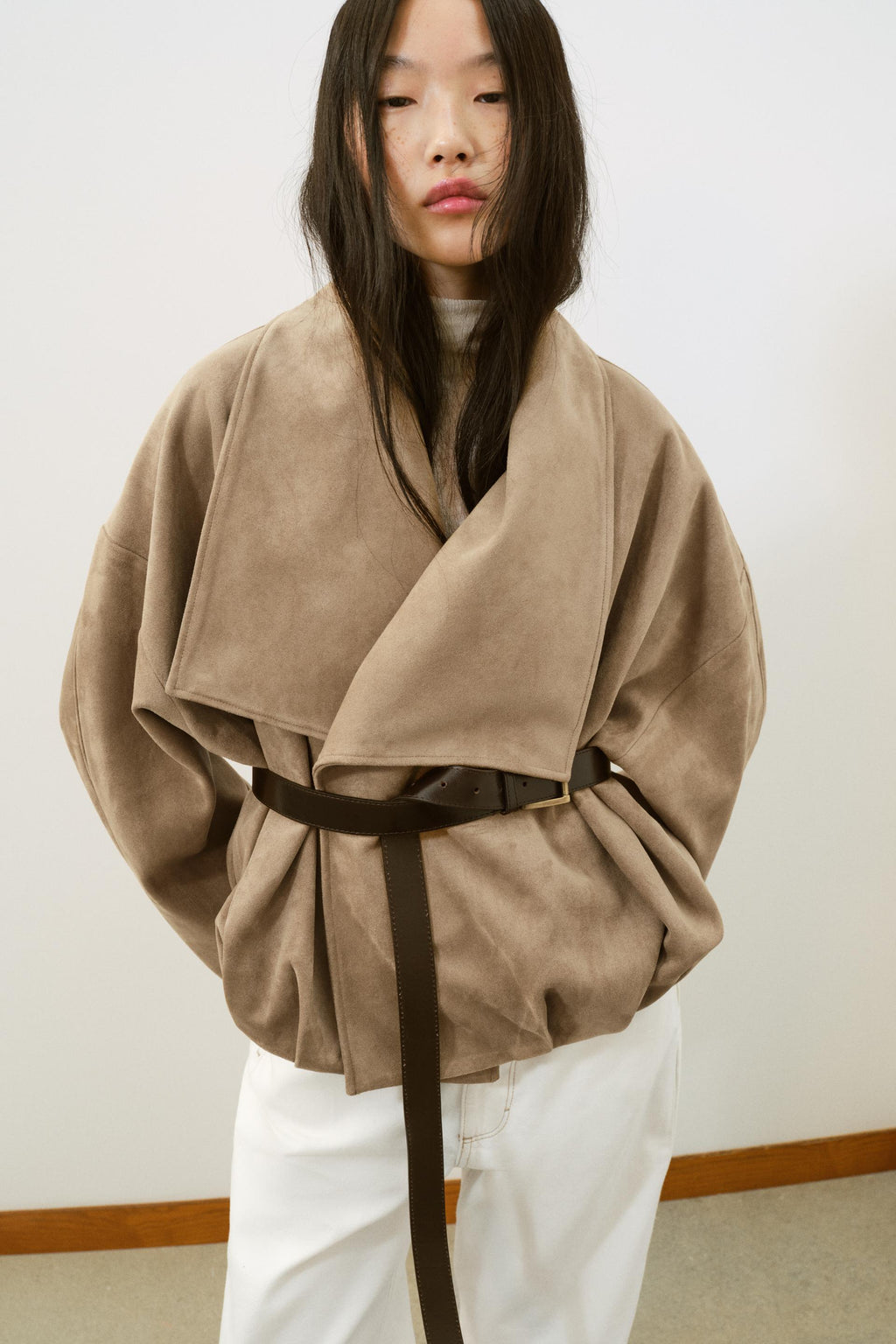 Zara WRAPOVER FAUX SUEDE JACKET