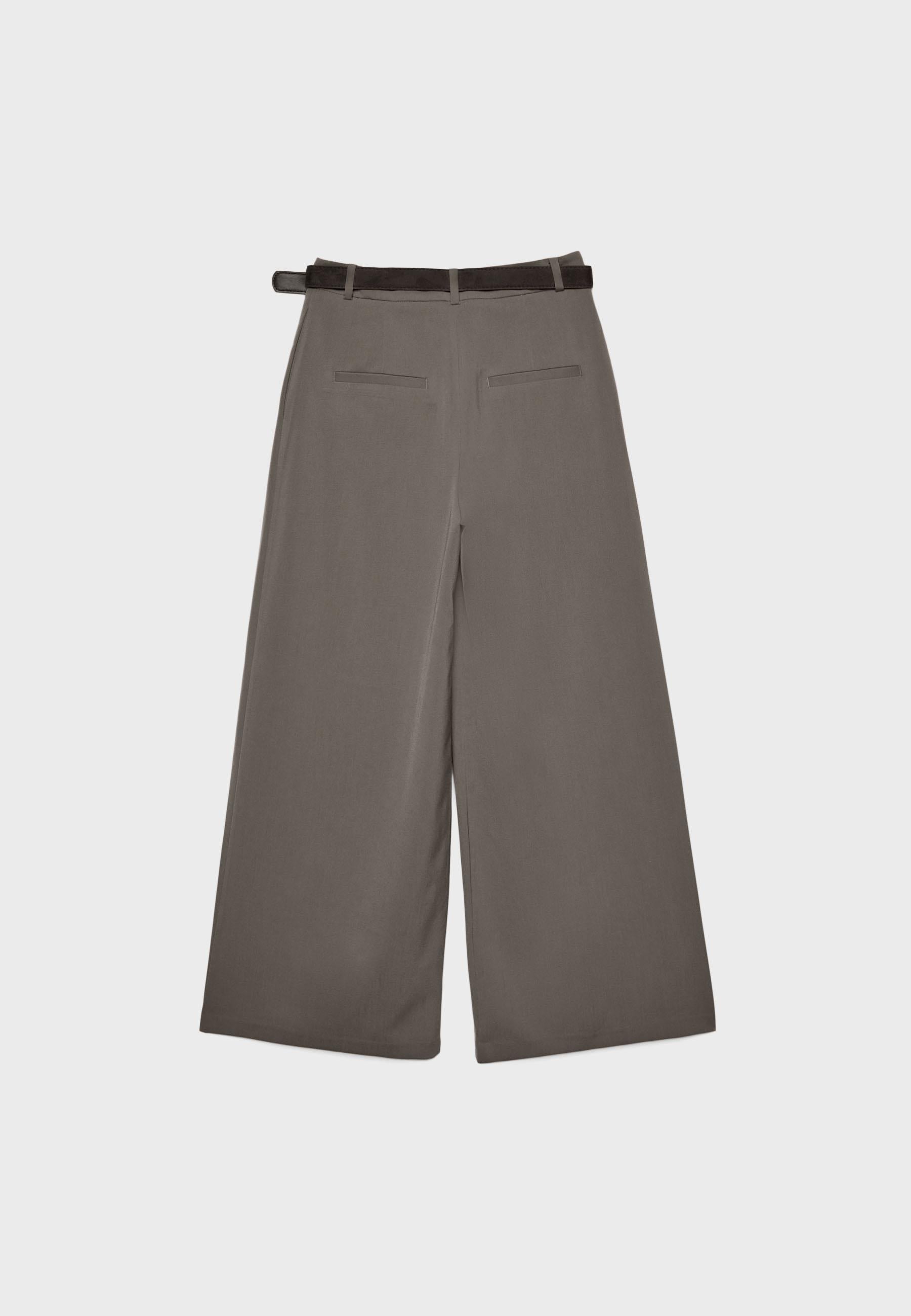 Stradivarius MAXI TROUSERS WITH PLEATS AND BELT
