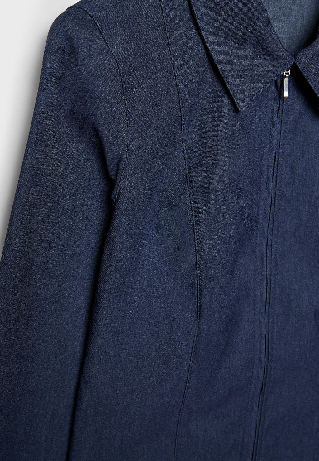 Stradivarius FITTED DOUBLE ZIP BENGALINE DENIM SHIRT