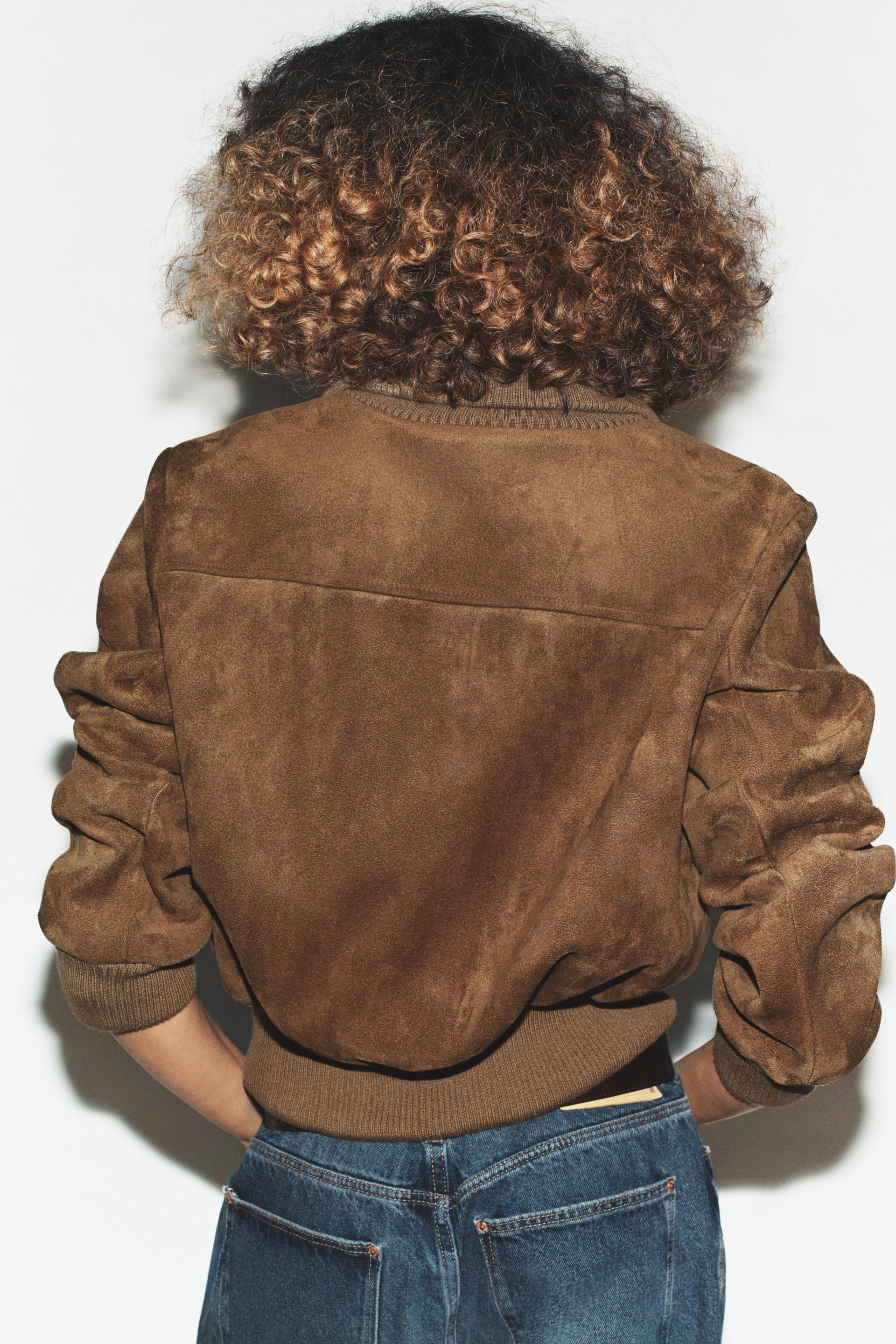 Zara RIB HIGH-NECK BOMBER JACKET