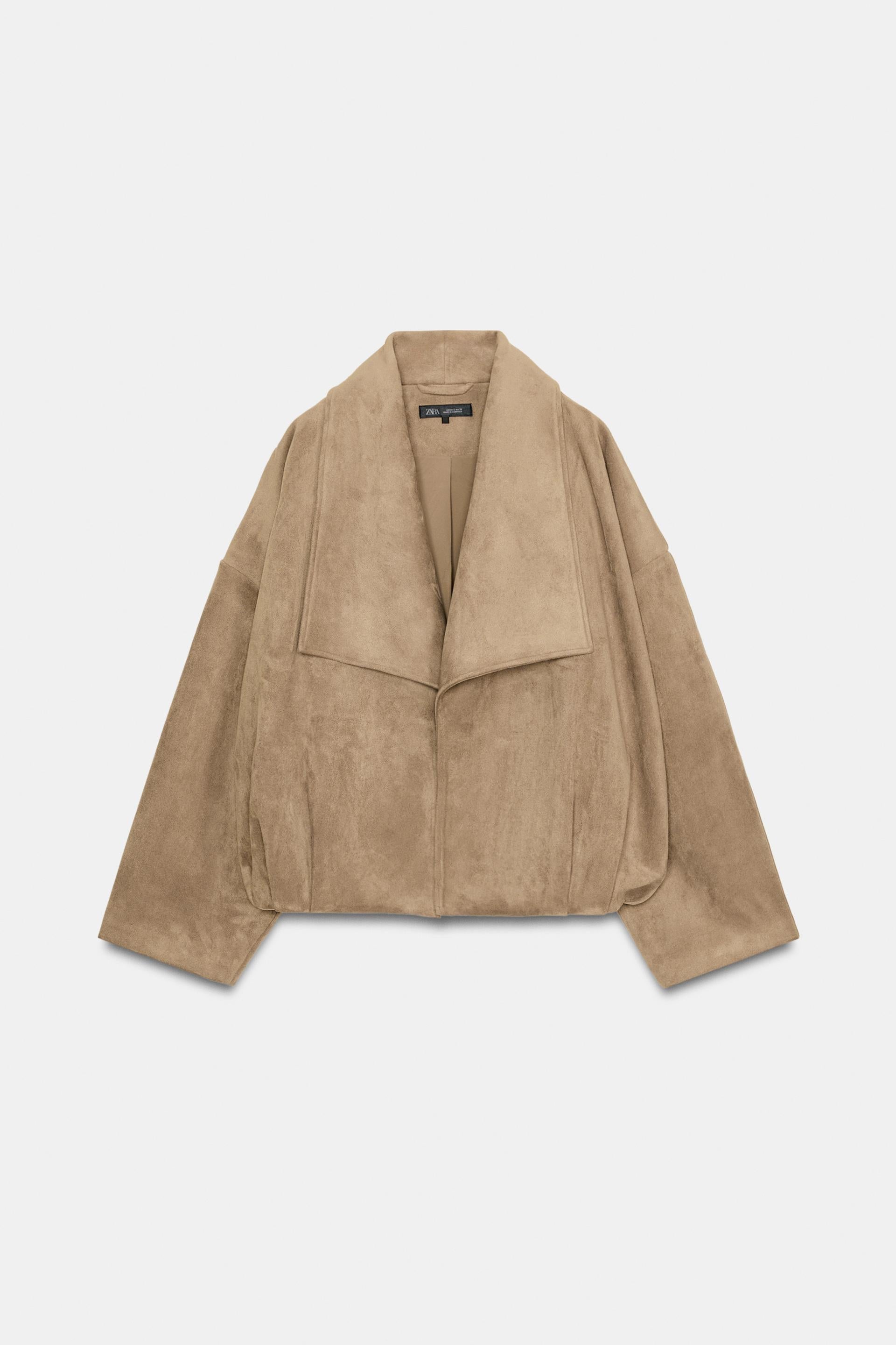 Zara WRAPOVER FAUX SUEDE JACKET