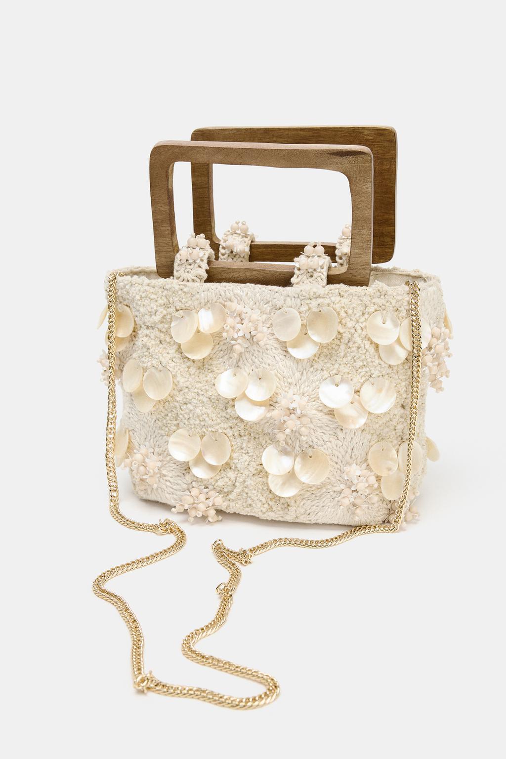 Zara PEARLESCENT DETAIL HANDBAG