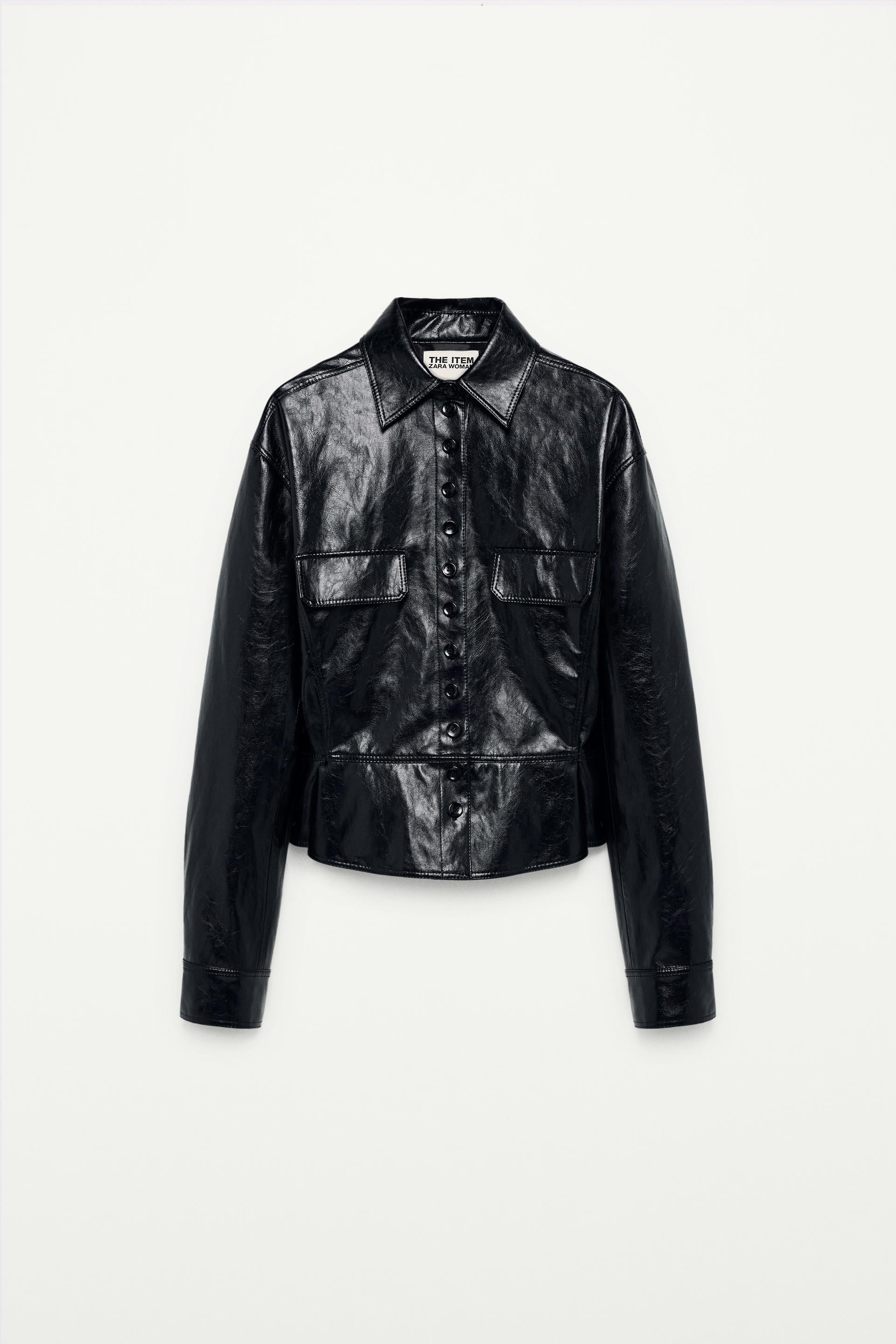 Zara FAUX LEATHER PEPLUM JACKET-THE ITEM ZARA WOMAN