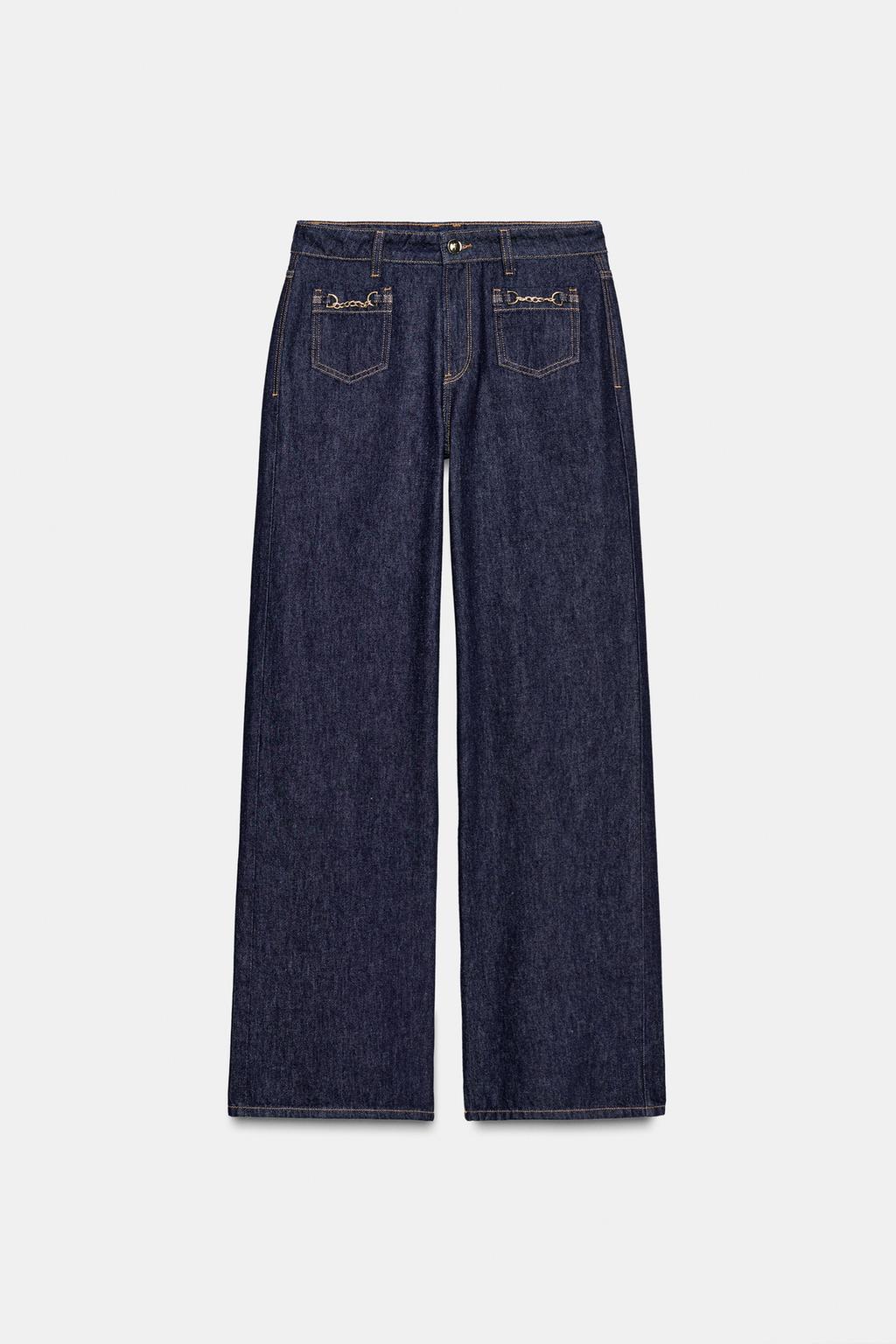 Zara MID-WAIST - WIDE LEG - CHAINS