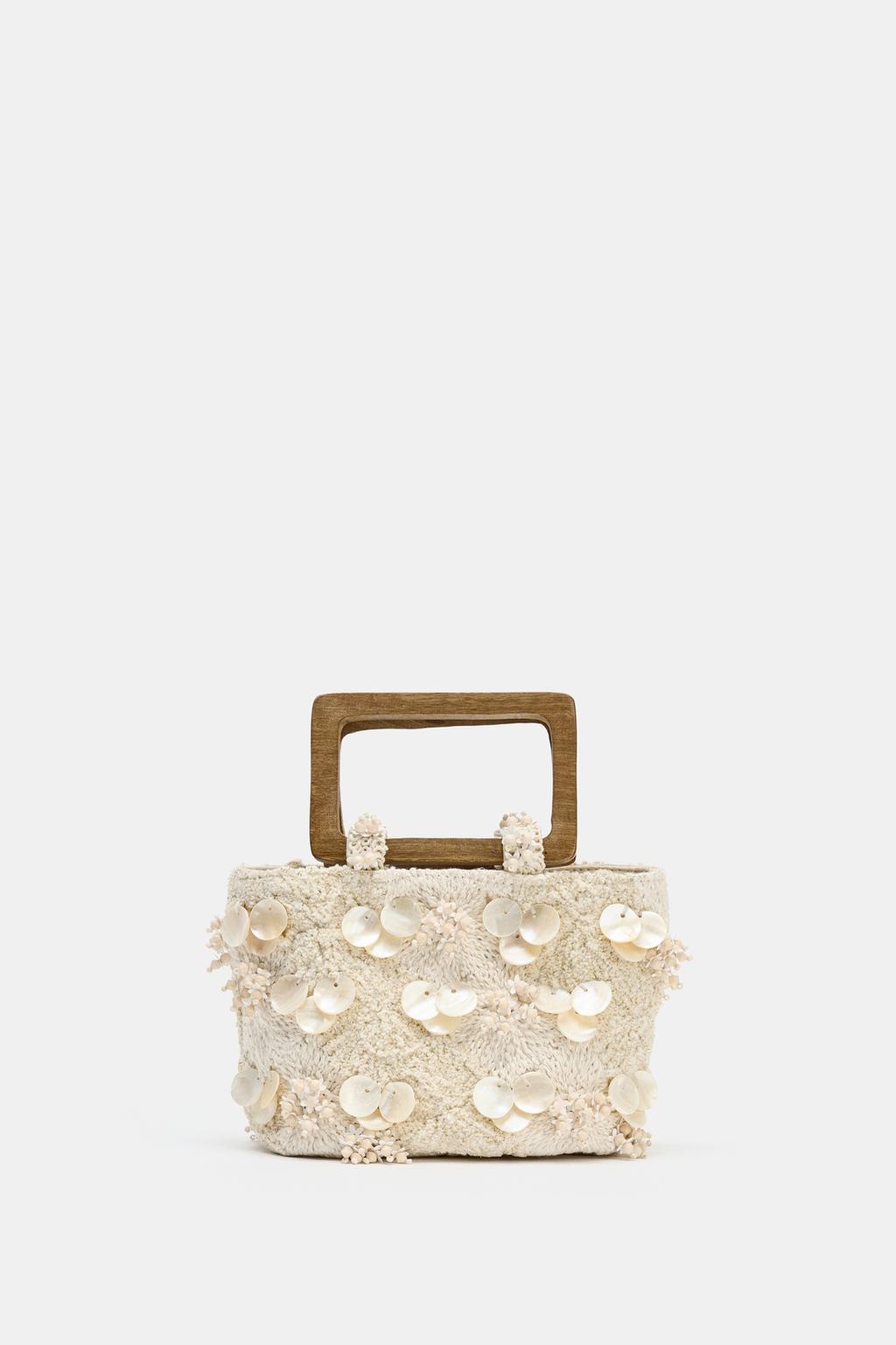 Zara PEARLESCENT DETAIL HANDBAG