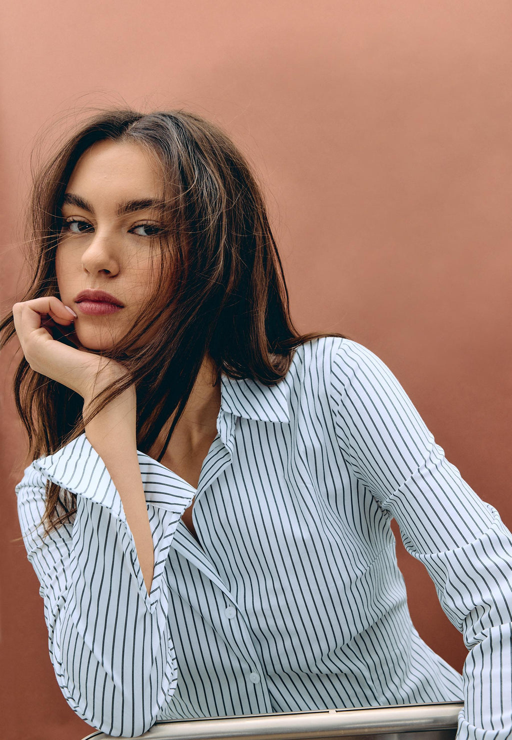 Stradivarius BASIC FITTED STRIPED SHIRT