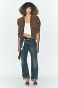 Zara RIB HIGH-NECK BOMBER JACKET
