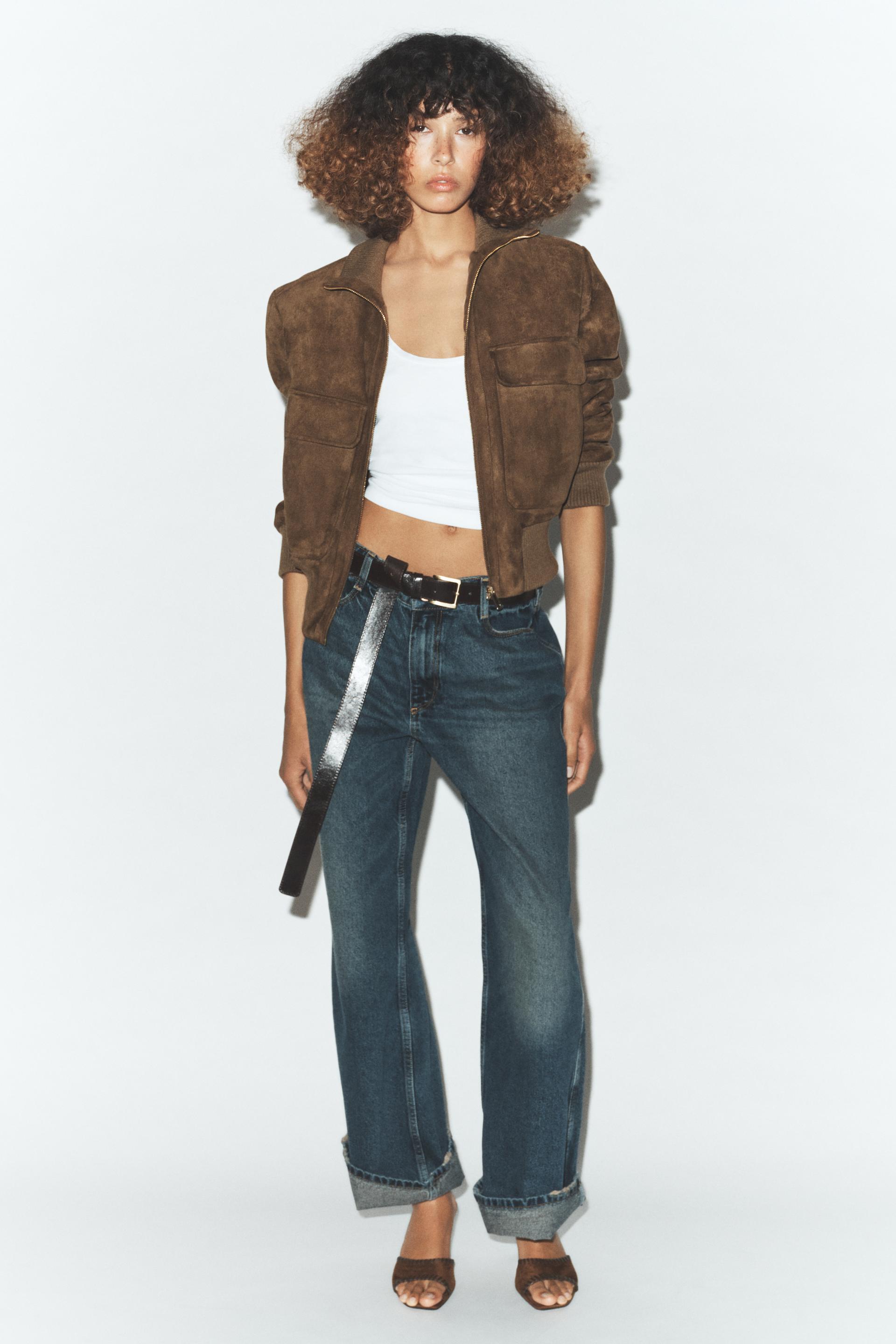 Zara RIB HIGH-NECK BOMBER JACKET