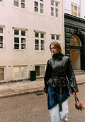Stradivarius HIGH-NECK TRENCH COAT WITH LEATHER-EFFECT FINISH