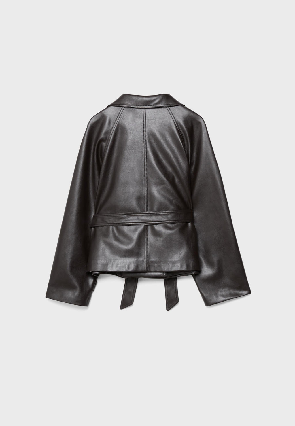 Stradivarius HIGH-NECK TRENCH COAT WITH LEATHER-EFFECT FINISH
