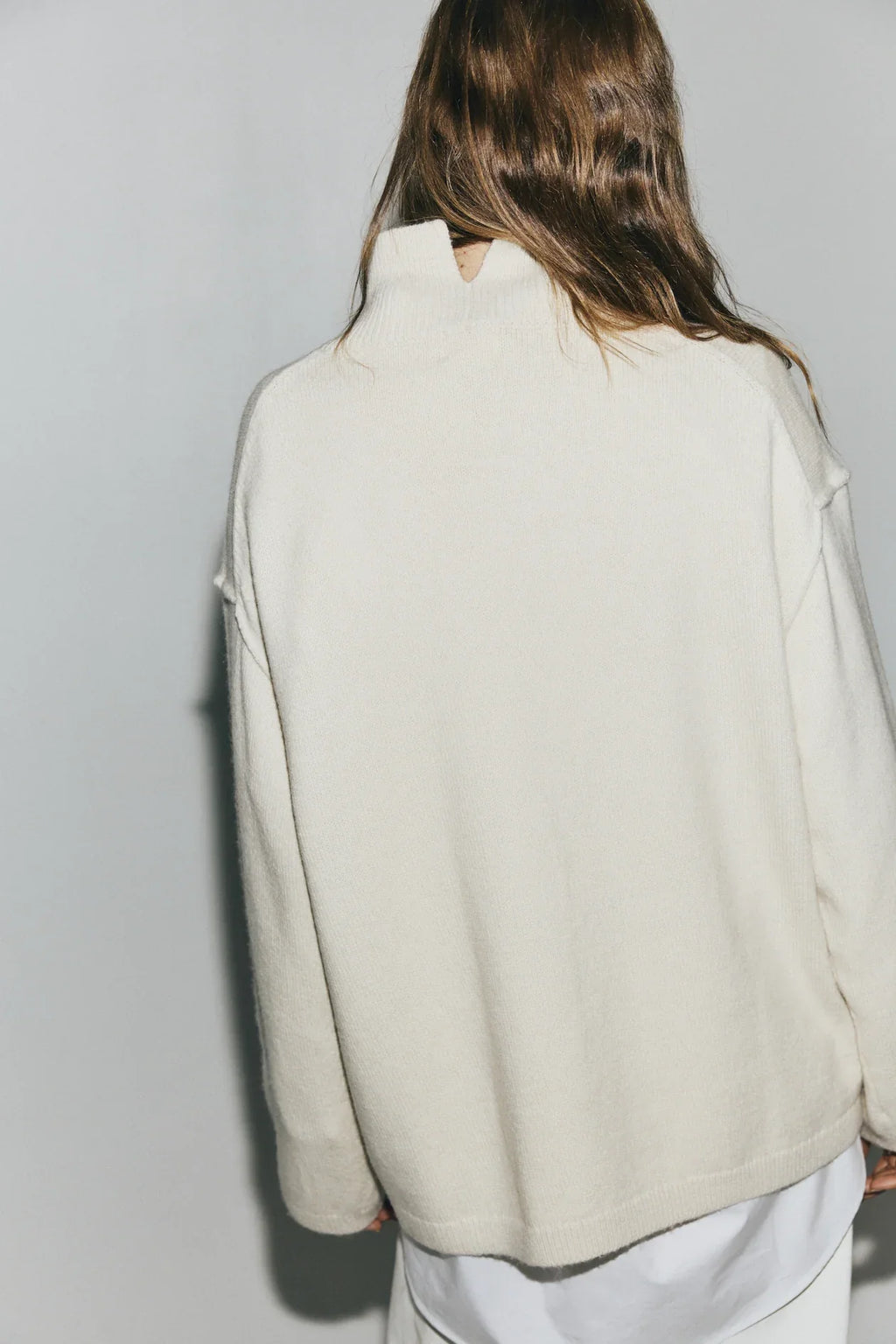H&M Sweater with mock neck and decorative stitching