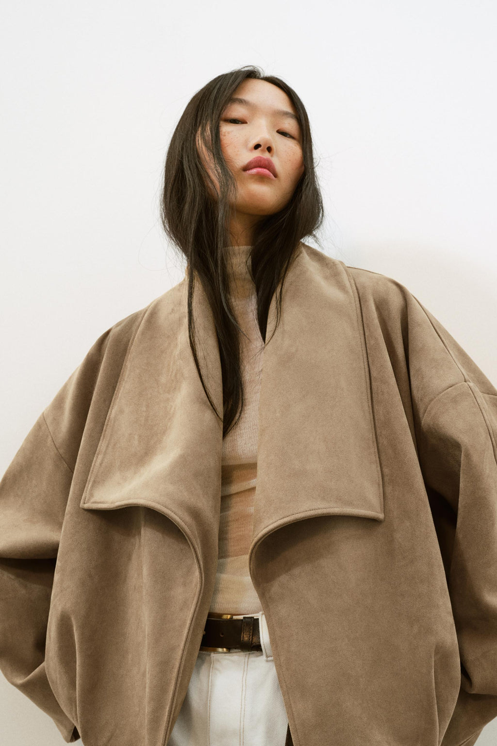 Zara WRAPOVER FAUX SUEDE JACKET