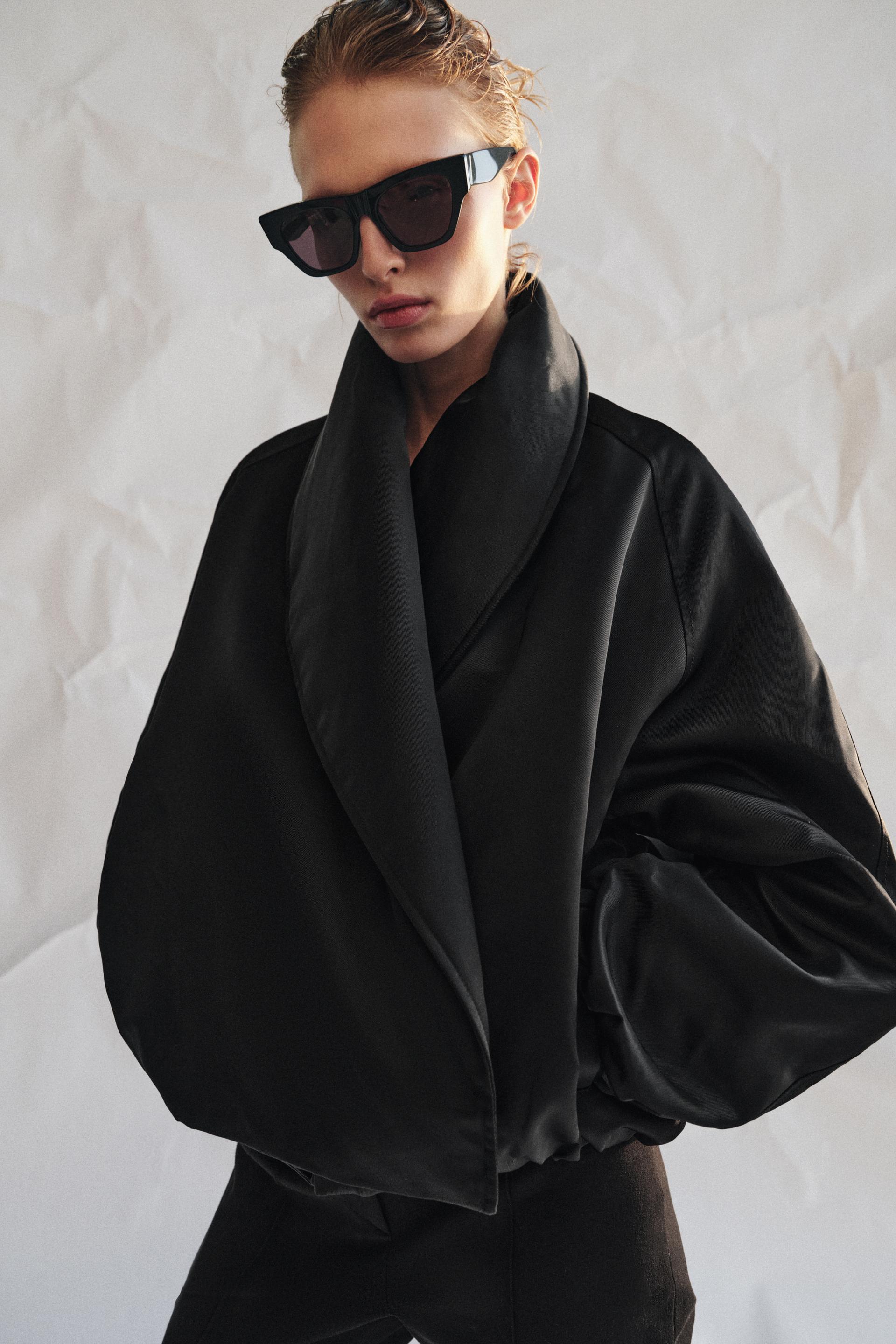 Zara ZW COLLECTION QUILTED BOMBER JACKET