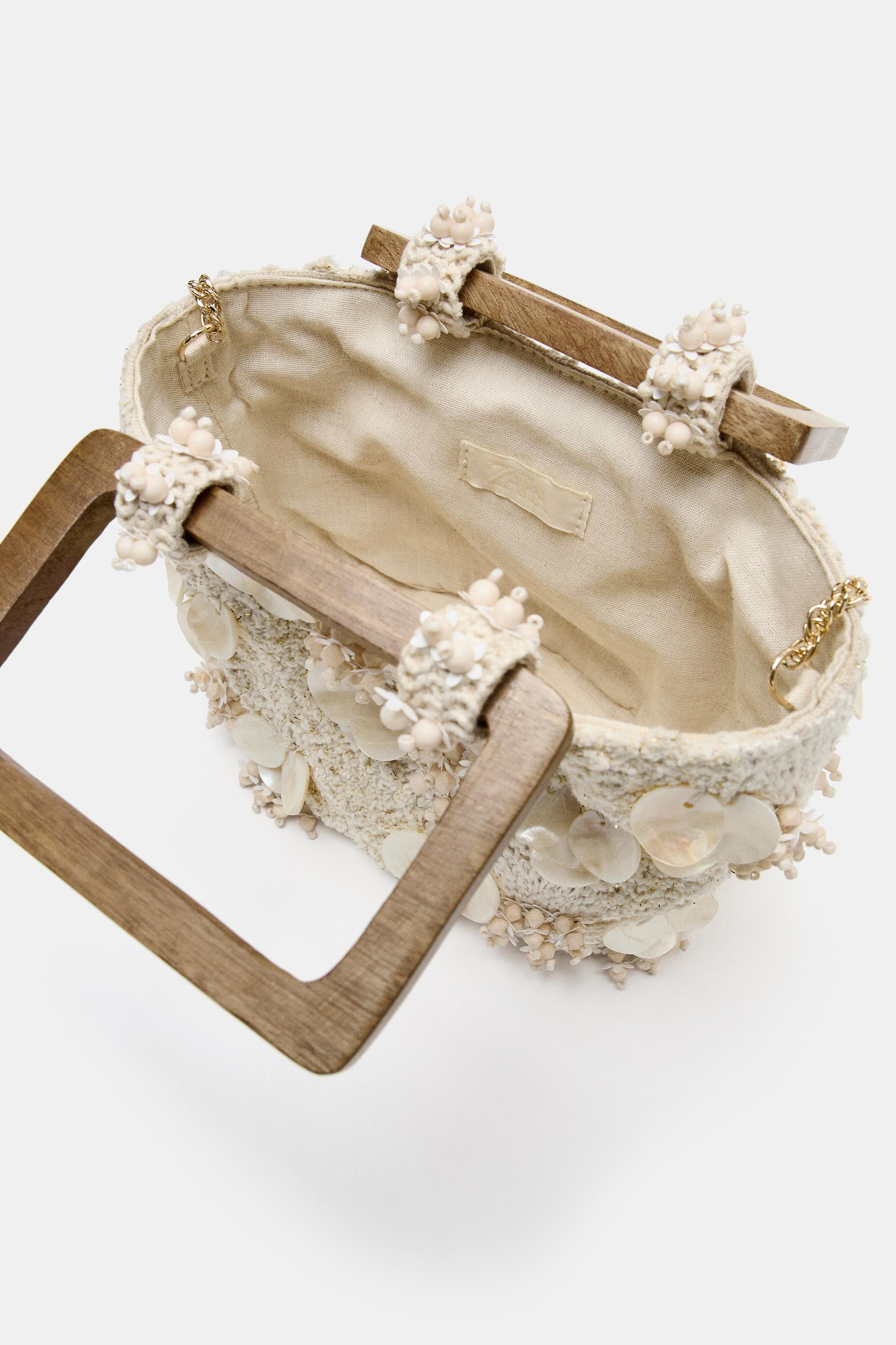 Zara PEARLESCENT DETAIL HANDBAG