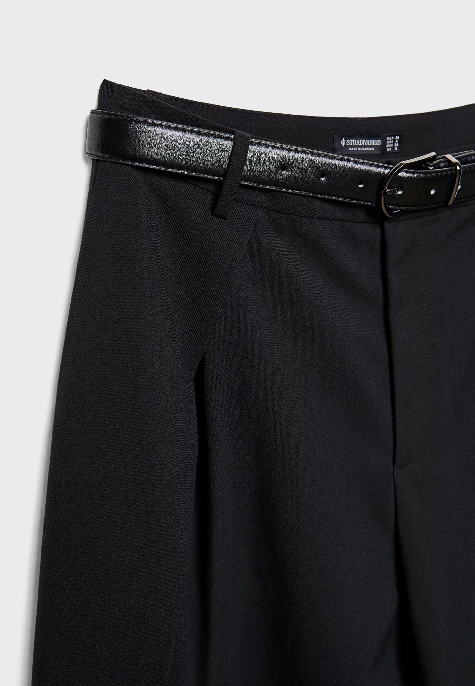 Stradivarius MAXI TROUSERS WITH PLEATS AND BELT