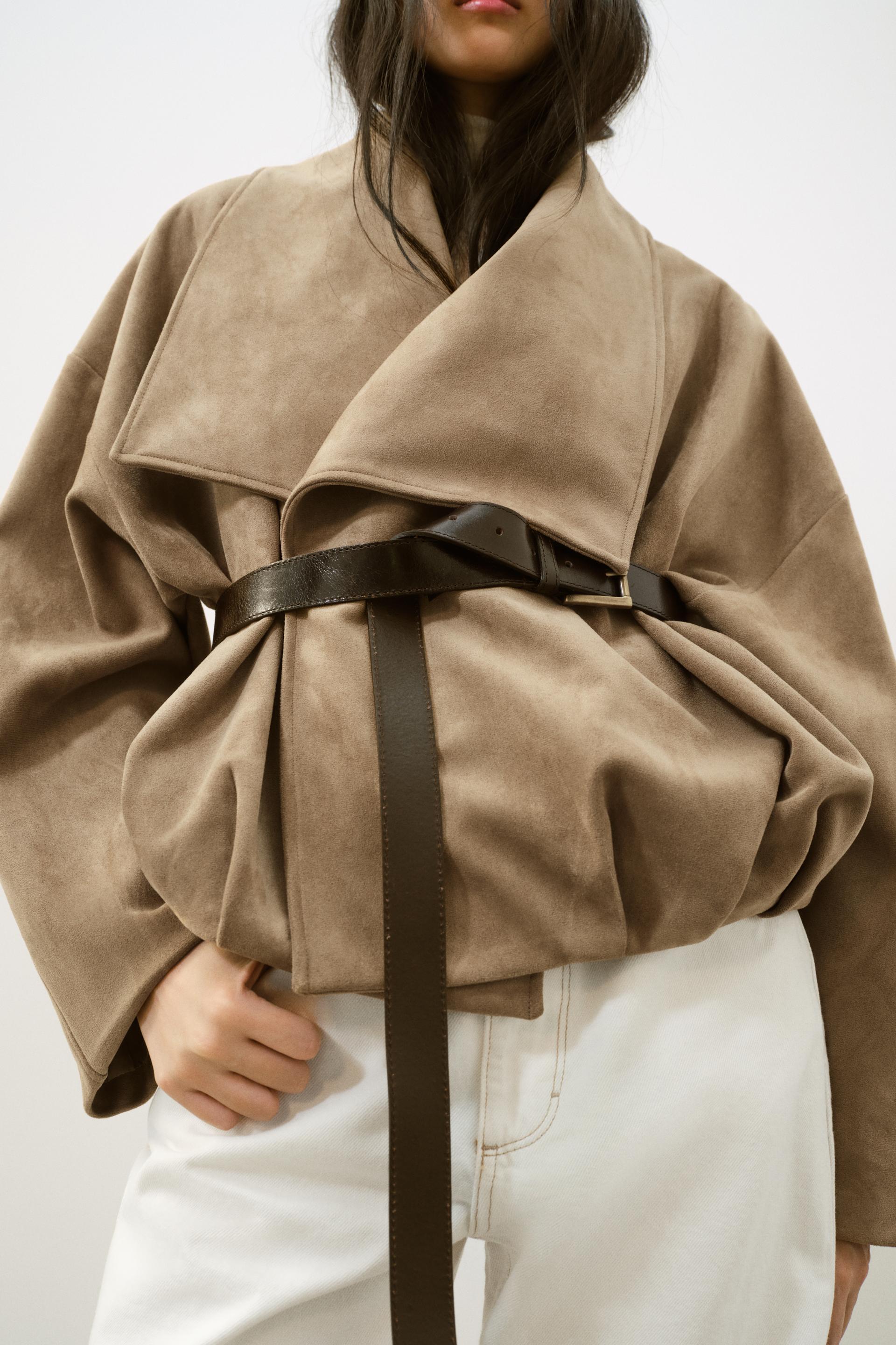 Zara WRAPOVER FAUX SUEDE JACKET
