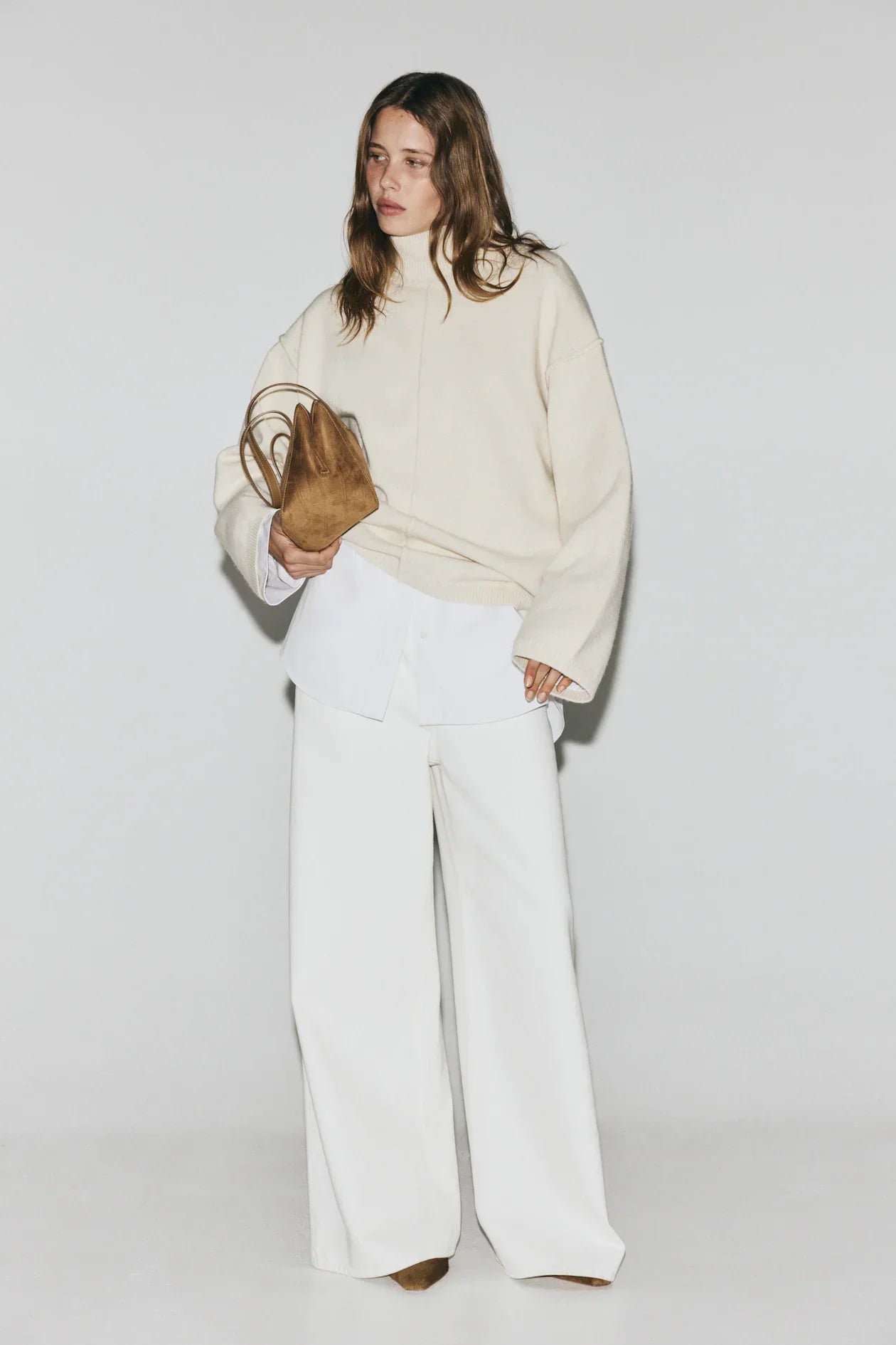 H&M Sweater with mock neck and decorative stitching