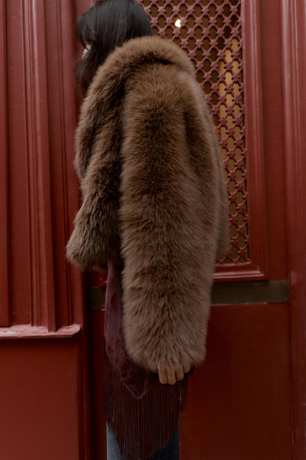 Zara SHORT FAUX FUR COAT