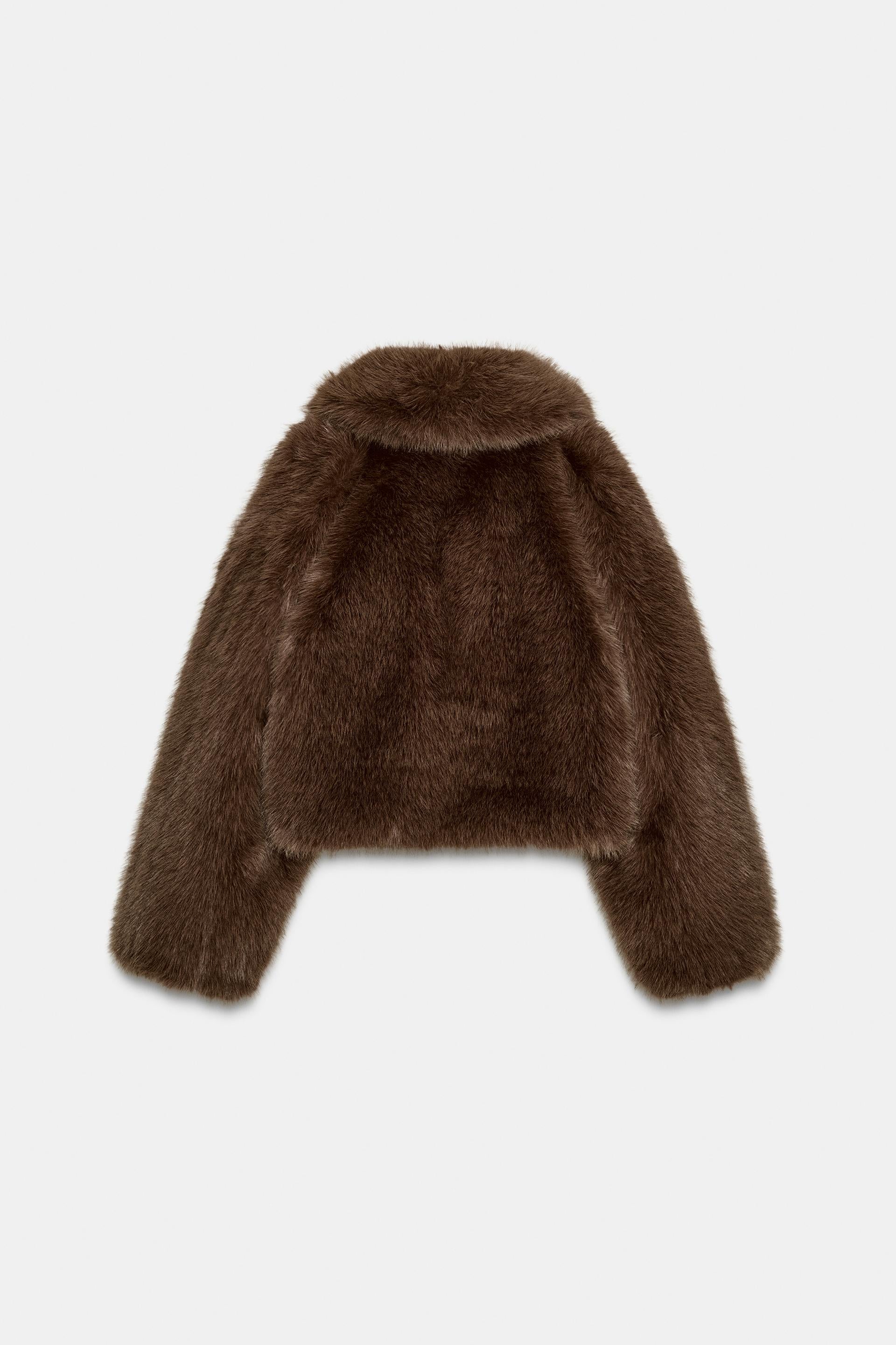 Zara SHORT FAUX FUR COAT