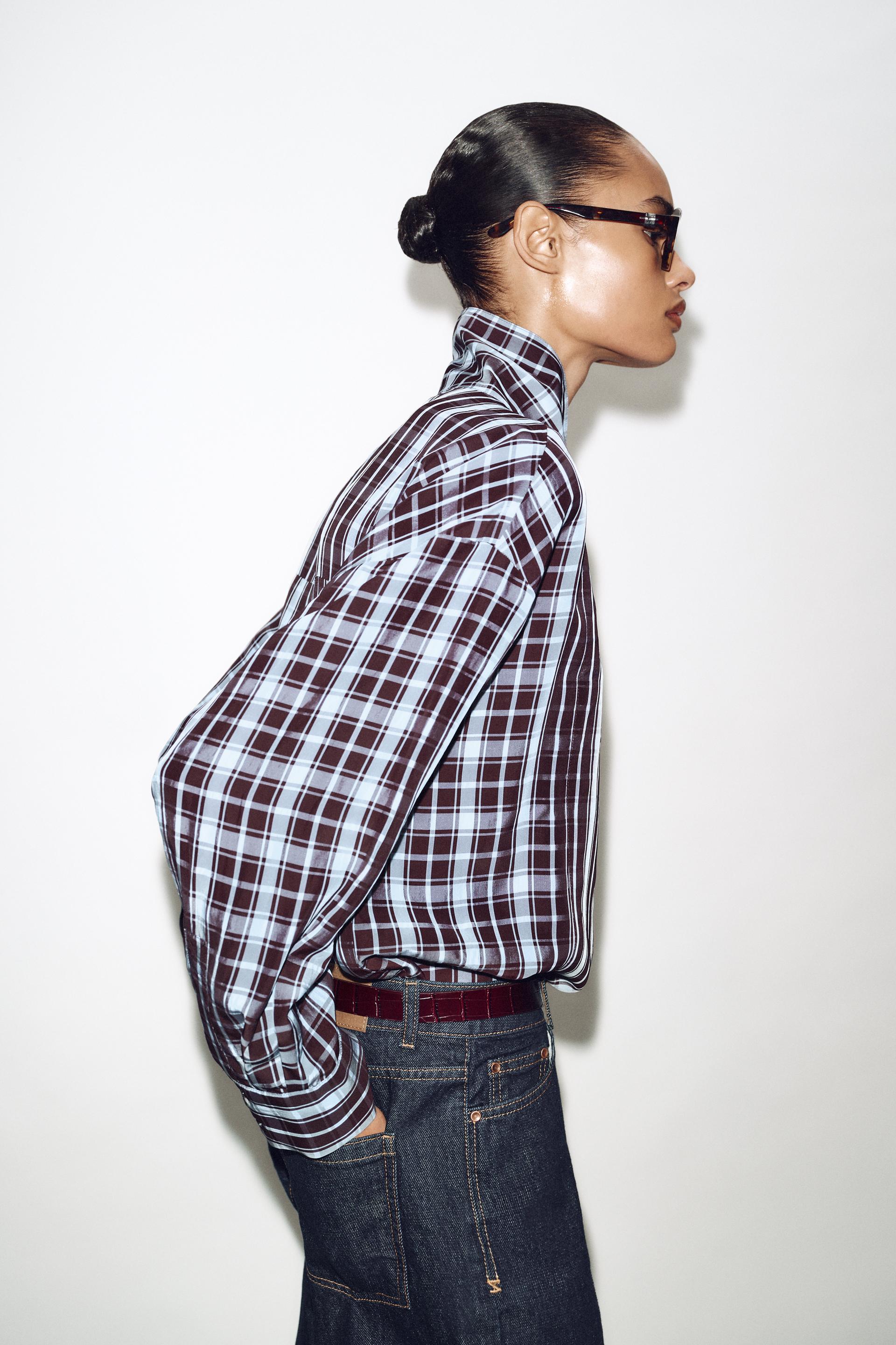 Zara WRAPPED CHECKS SHIRT