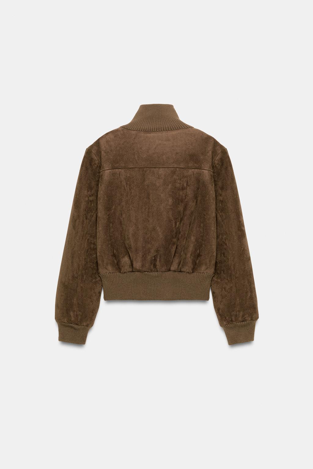 Zara RIB HIGH-NECK BOMBER JACKET