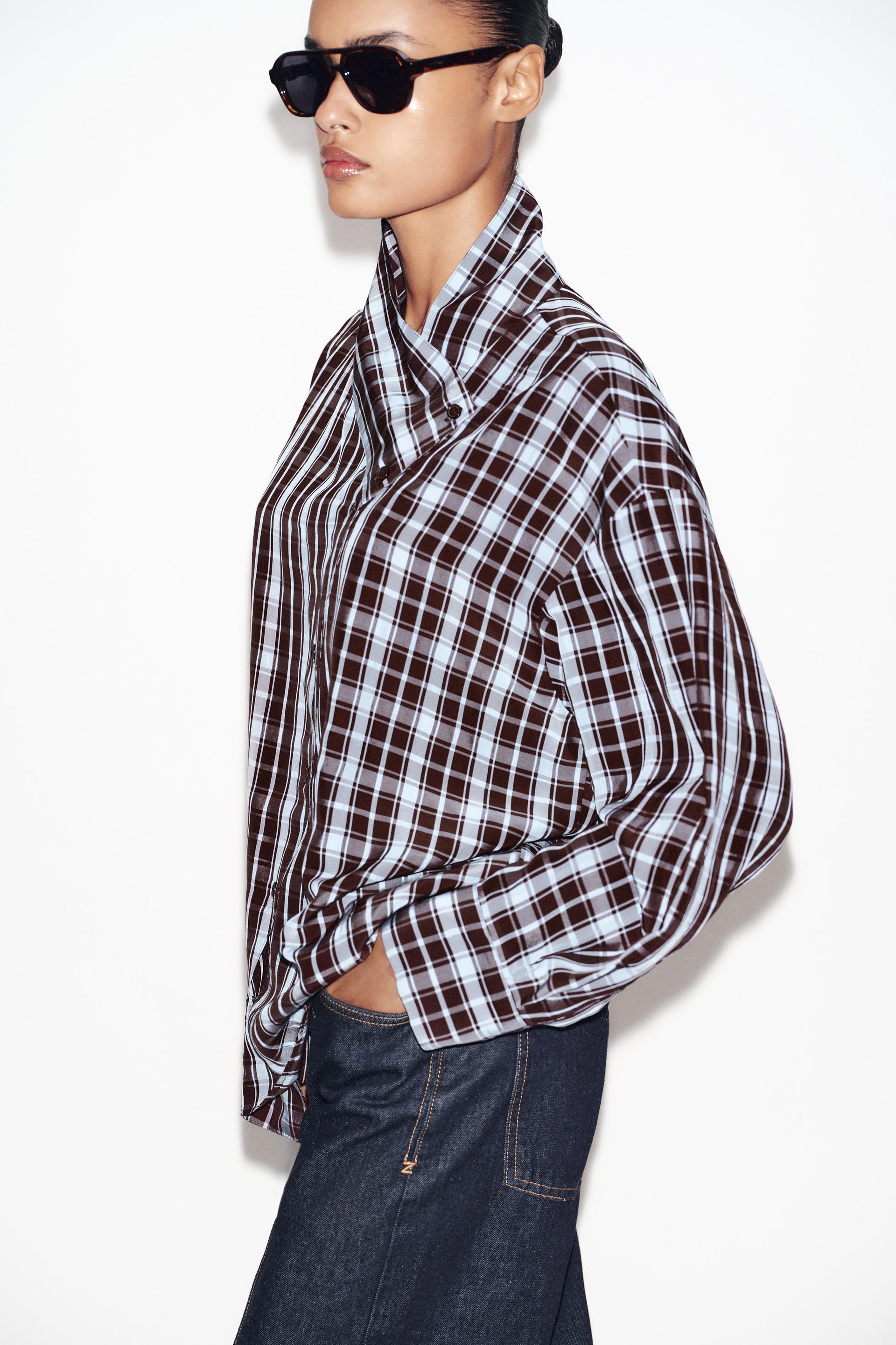 Zara WRAPPED CHECKS SHIRT