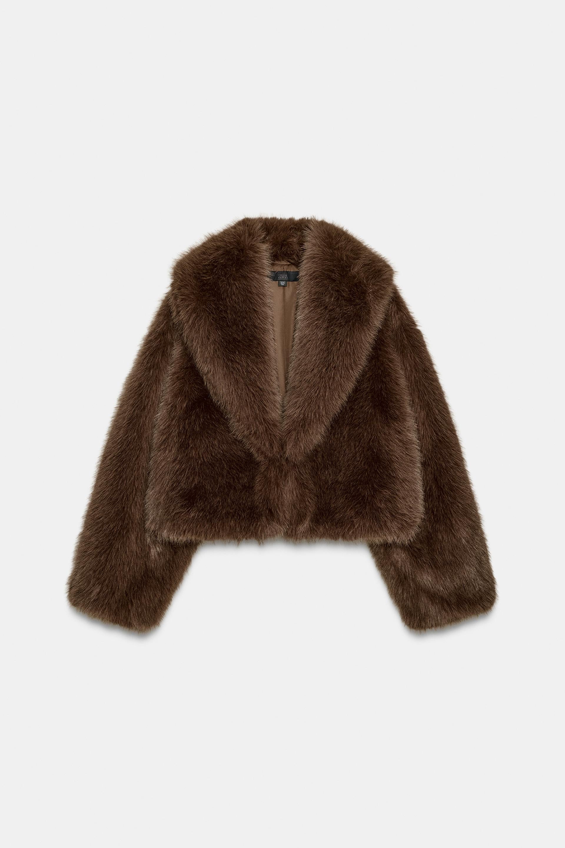 Zara SHORT FAUX FUR COAT