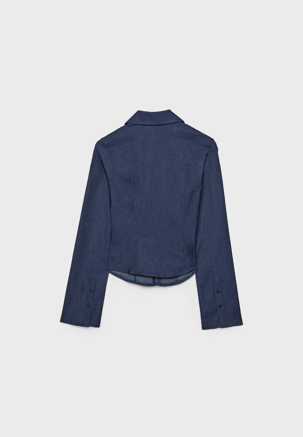 Stradivarius FITTED DOUBLE ZIP BENGALINE DENIM SHIRT