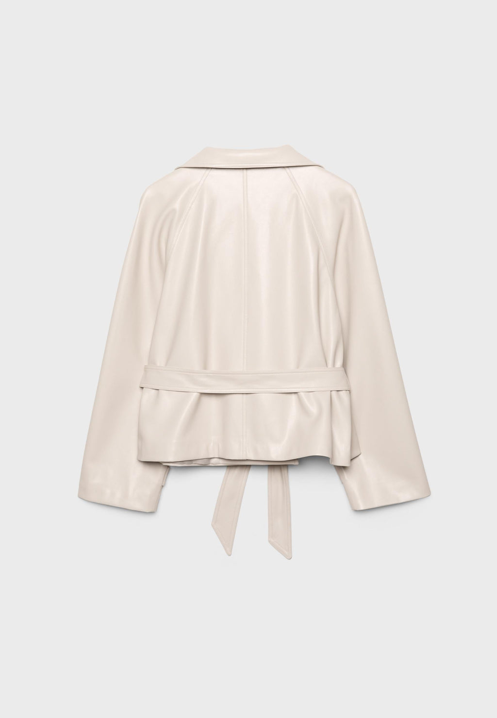 Stradivarius HIGH-NECK TRENCH COAT WITH LEATHER-EFFECT FINISH