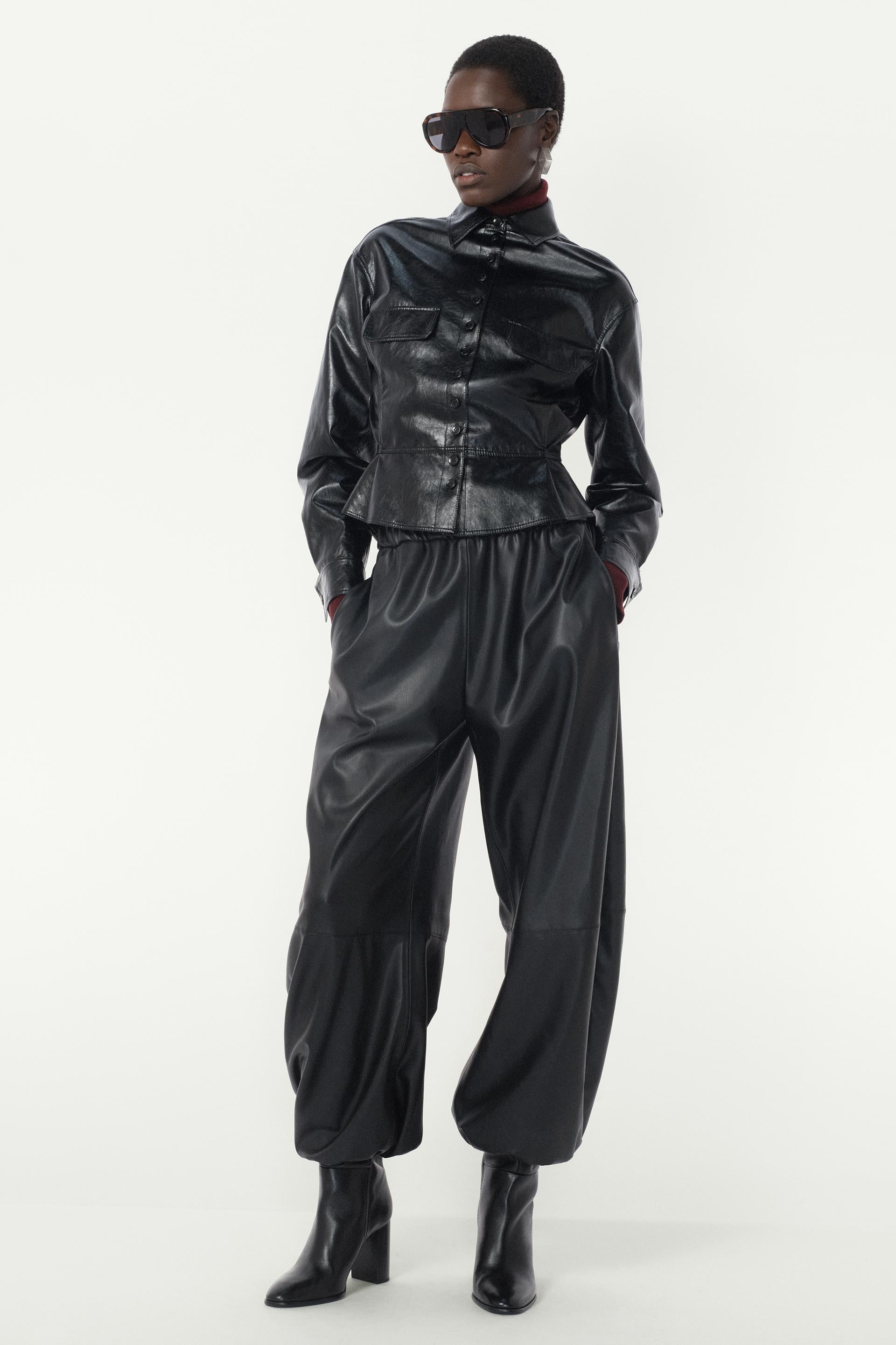 Zara FAUX LEATHER PEPLUM JACKET-THE ITEM ZARA WOMAN