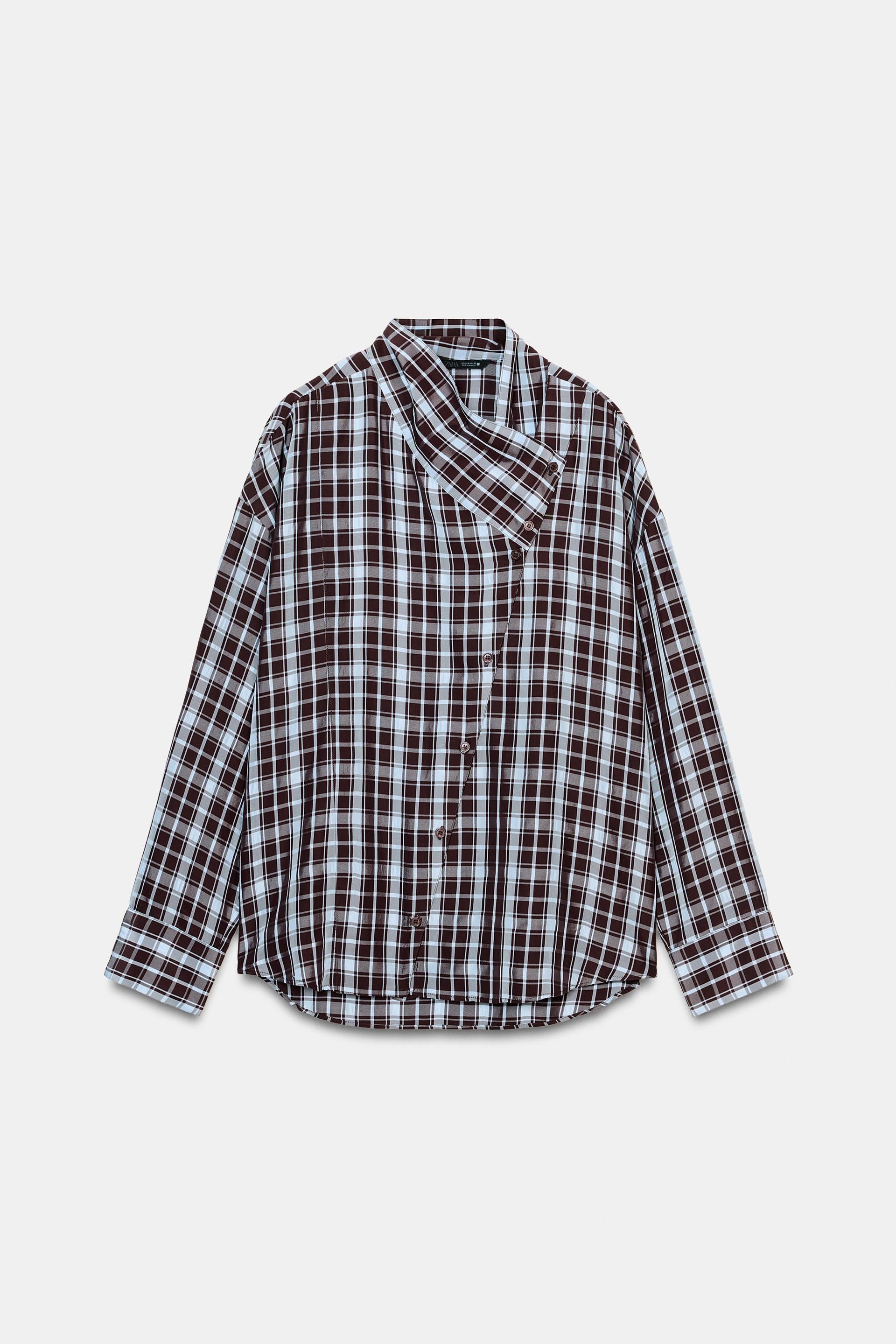 Zara WRAPPED CHECKS SHIRT