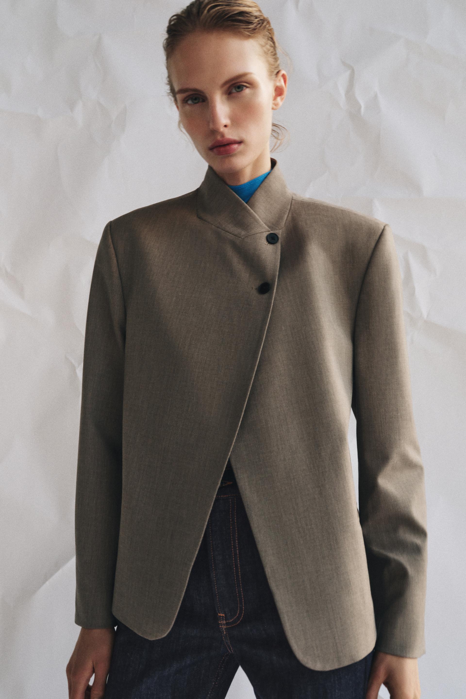 Zara HIGH NECK BLAZER ZW COLLECTION