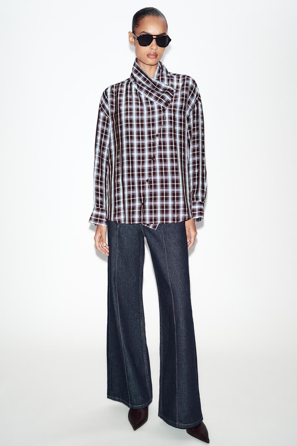 Zara WRAPPED CHECKS SHIRT