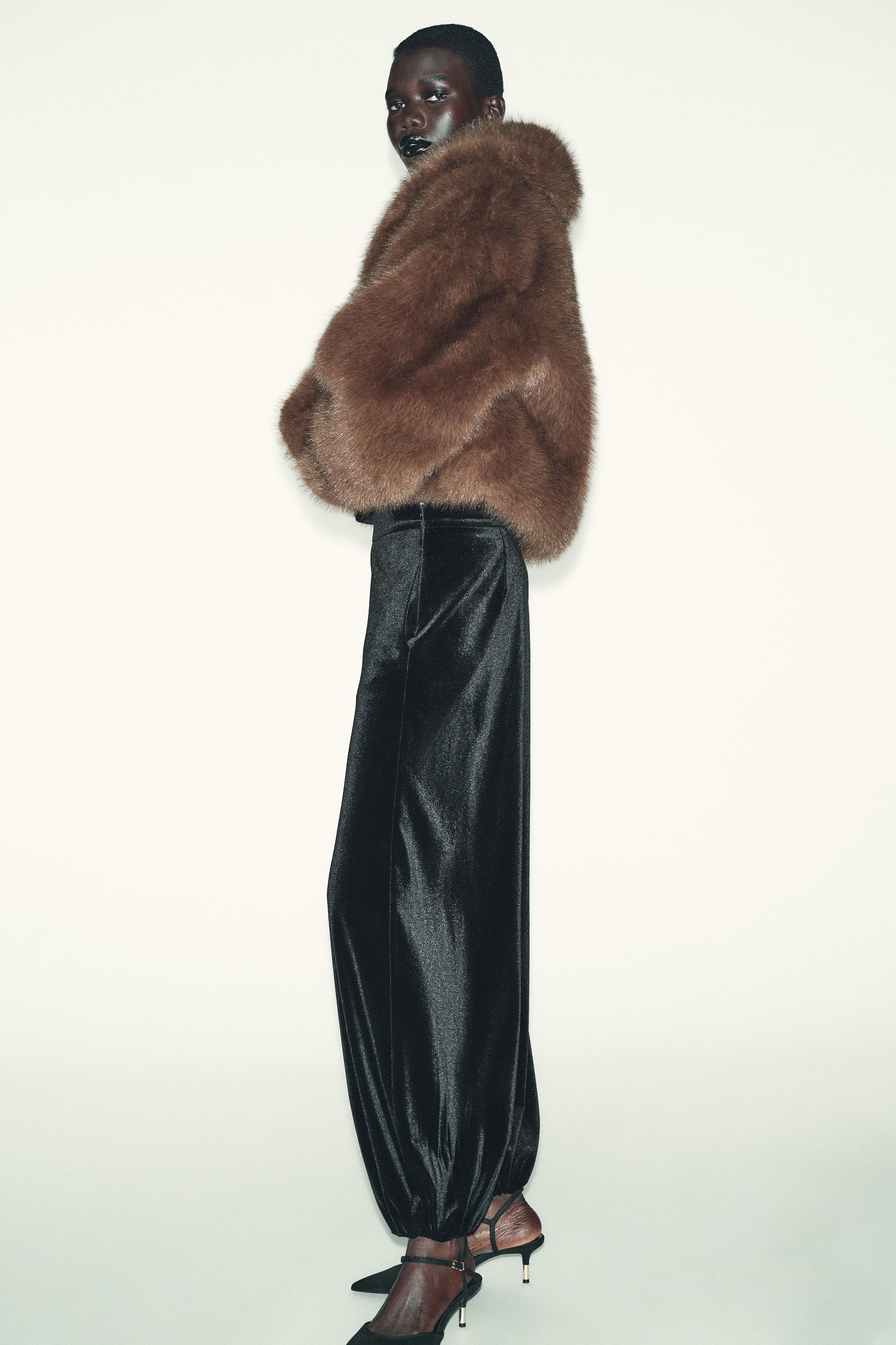 Zara SHORT FAUX FUR COAT