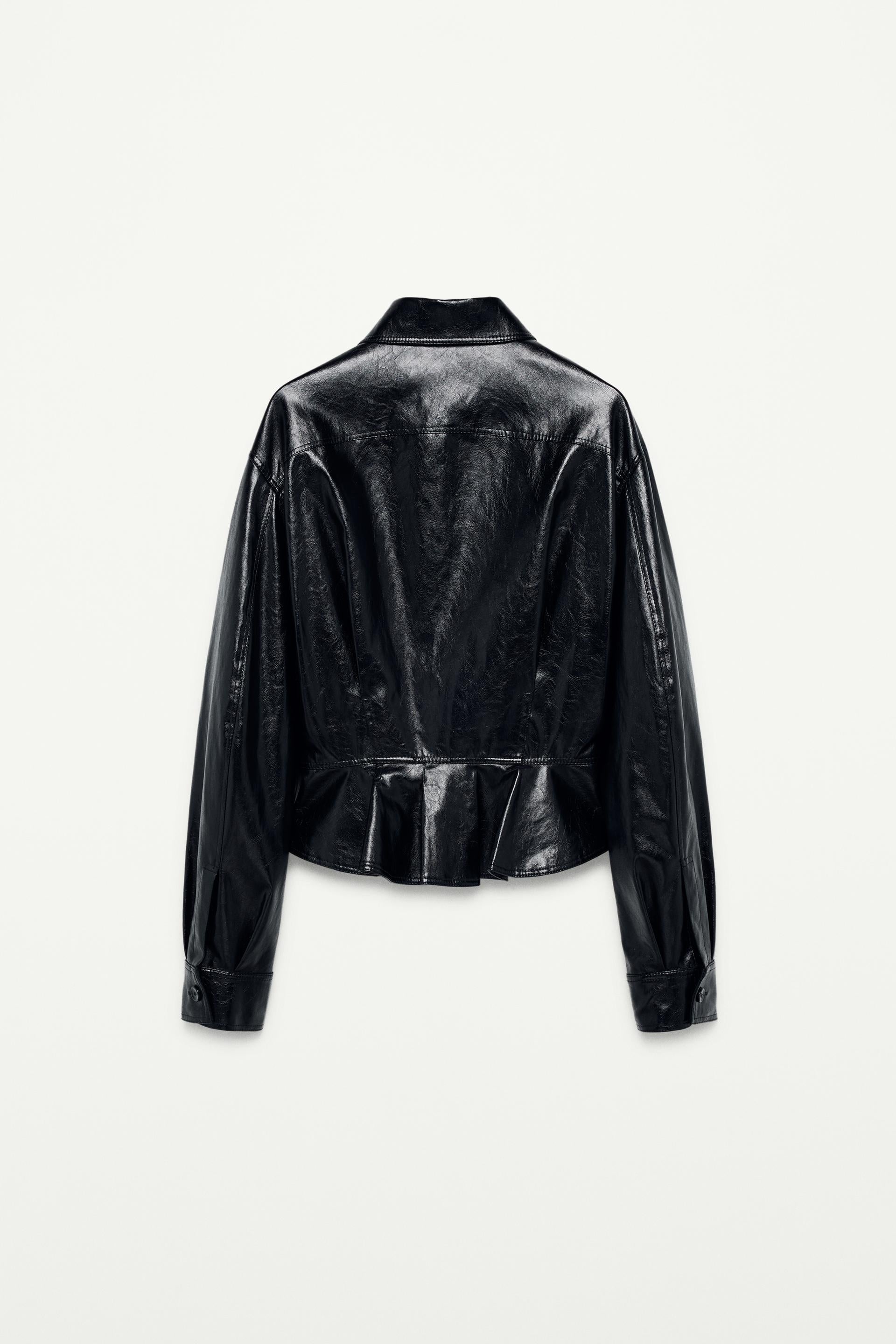 Zara FAUX LEATHER PEPLUM JACKET-THE ITEM ZARA WOMAN