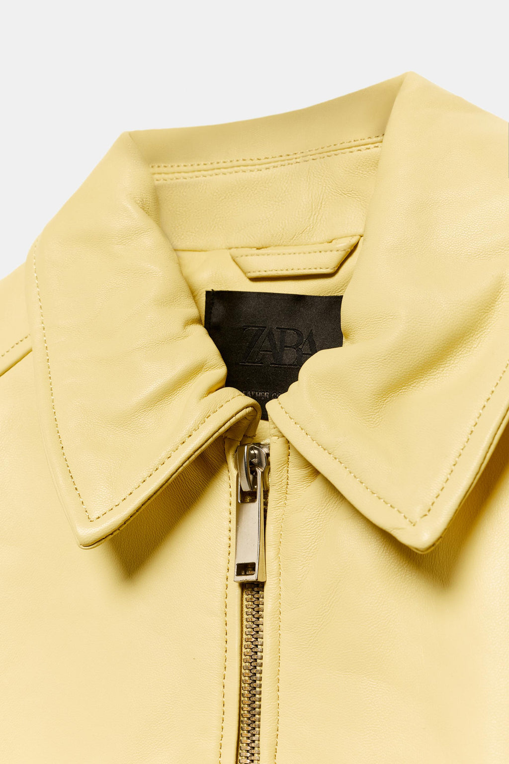 Zara 100% LEATHER BOMBER JACKET