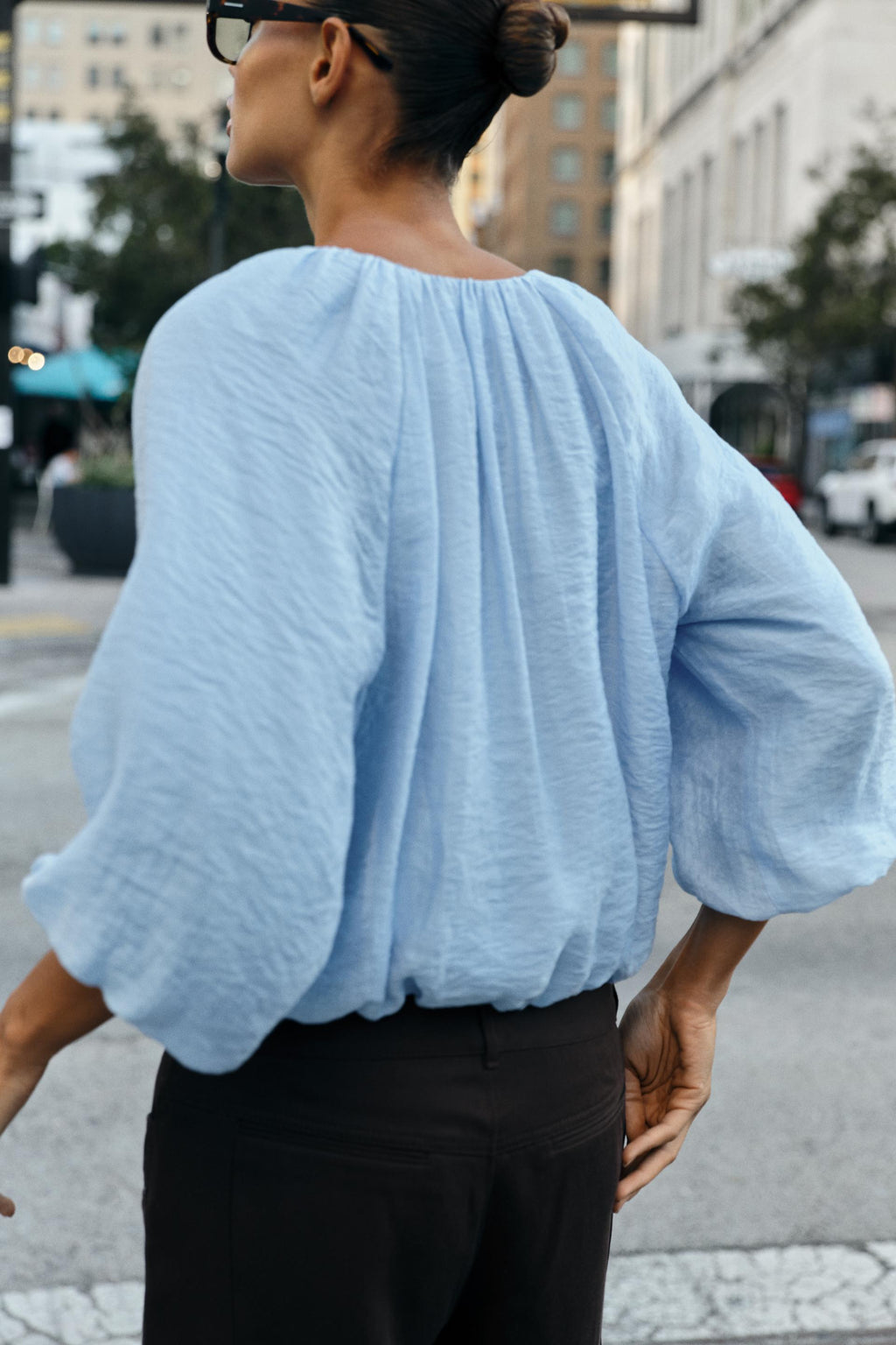 Zara FLOWING BALLOON BLOUSE