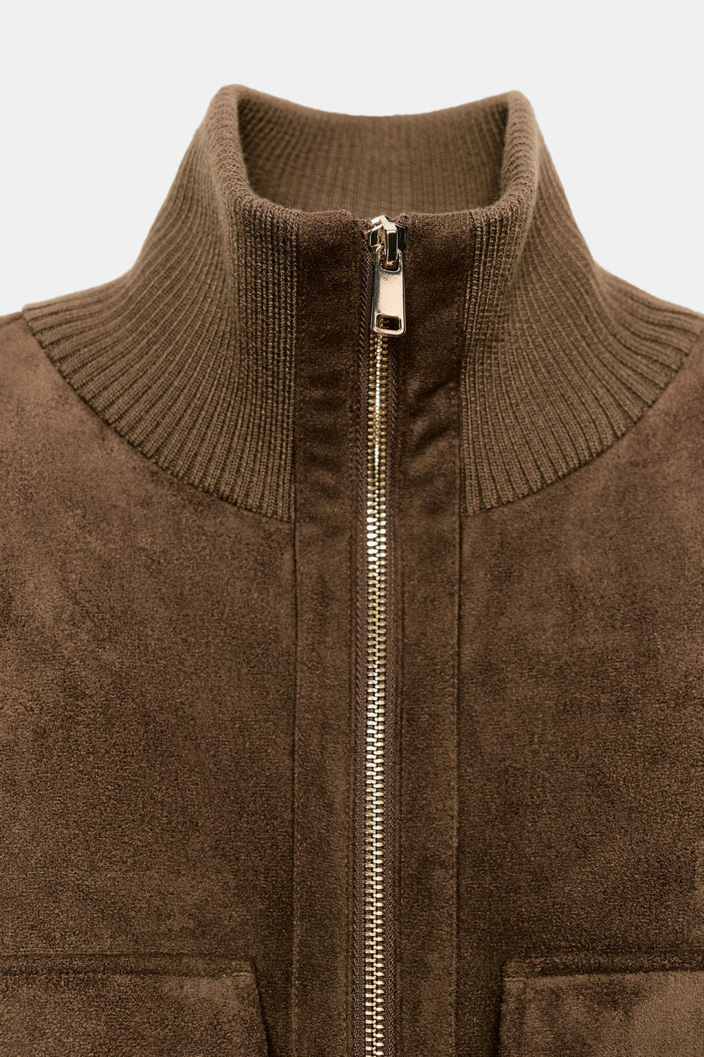 Zara RIB HIGH-NECK BOMBER JACKET