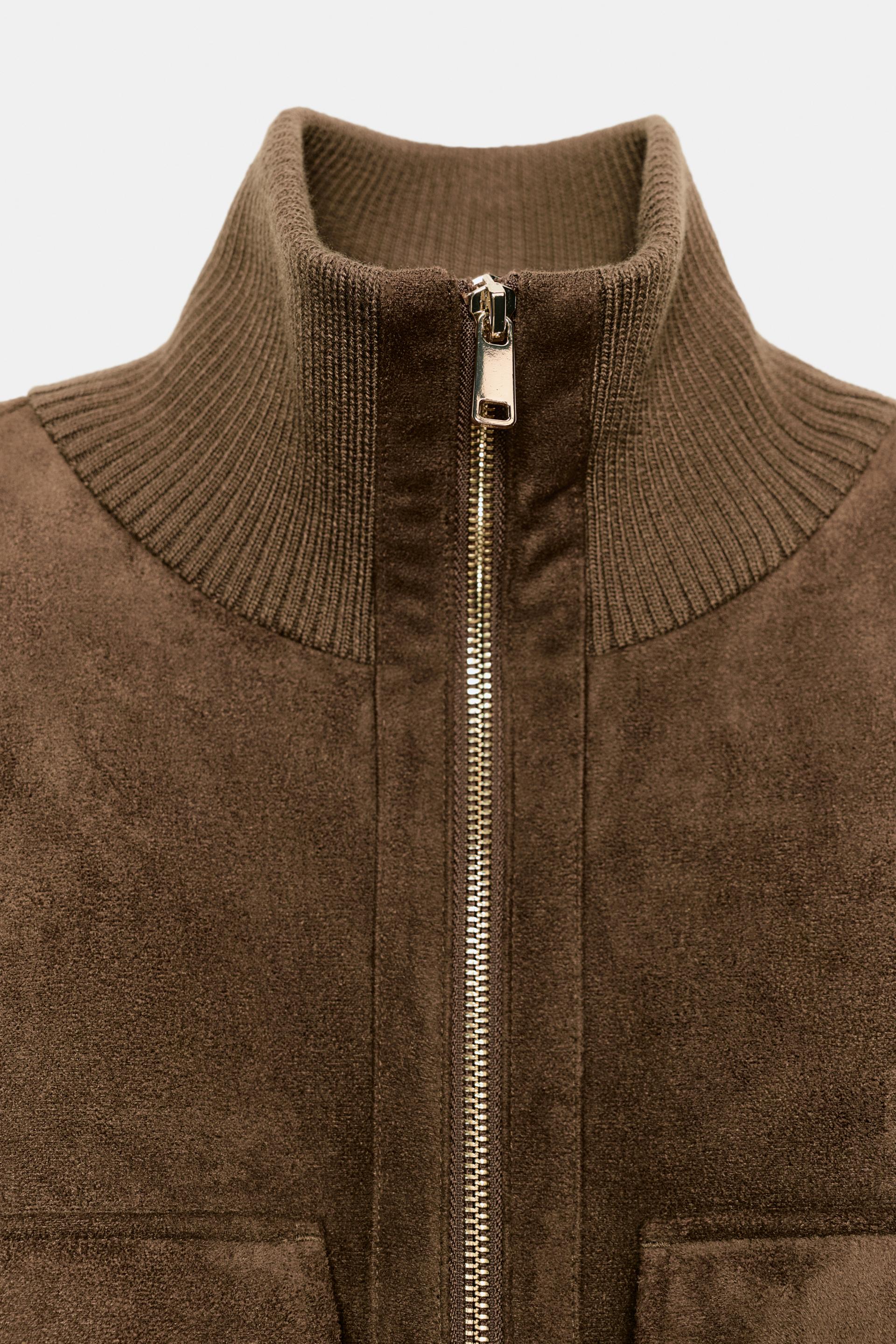 Zara RIB HIGH-NECK BOMBER JACKET