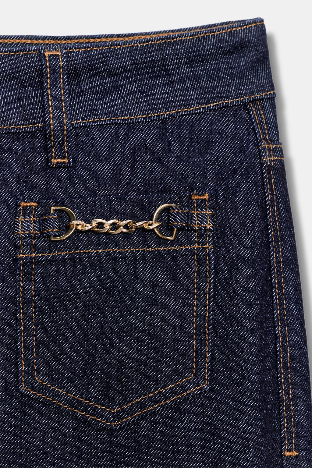 Zara MID-WAIST - WIDE LEG - CHAINS