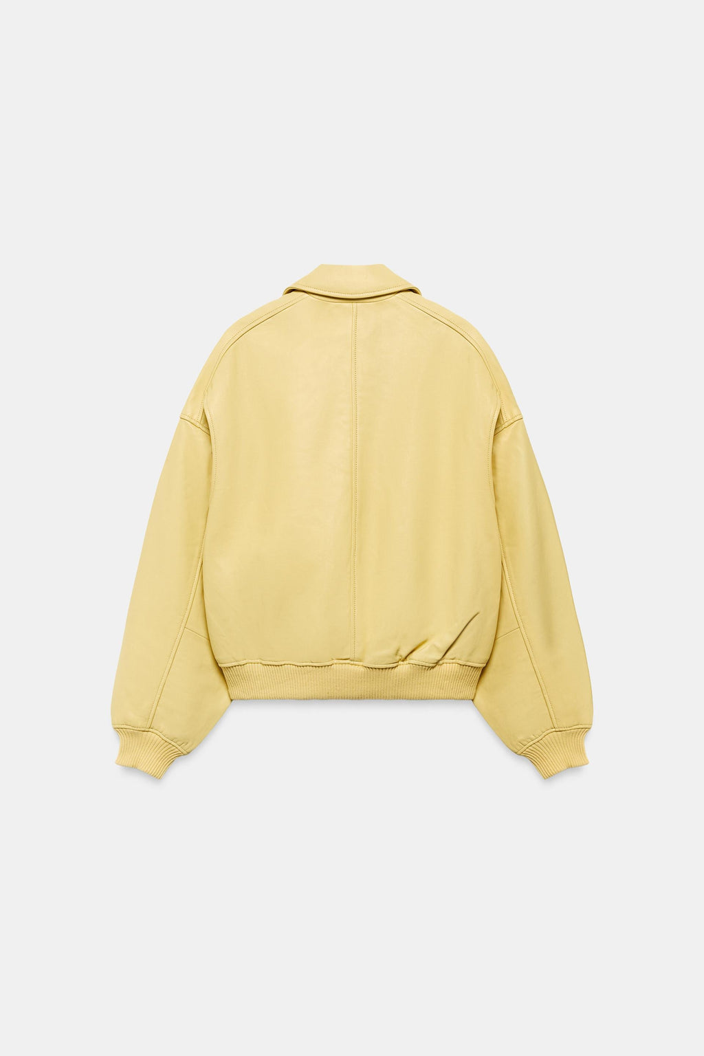 Zara 100% LEATHER BOMBER JACKET